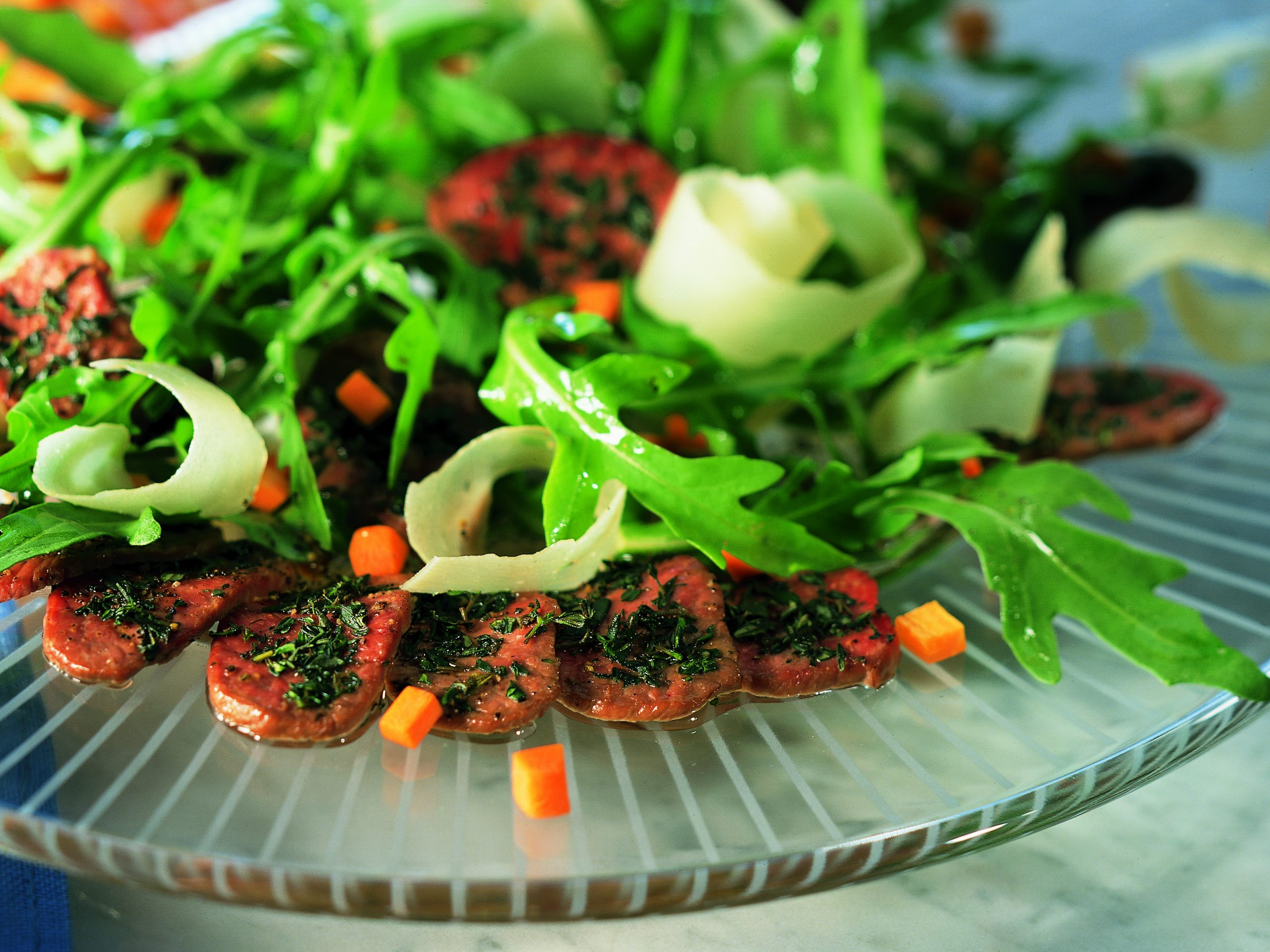 Carpaccio d'agneau tiède