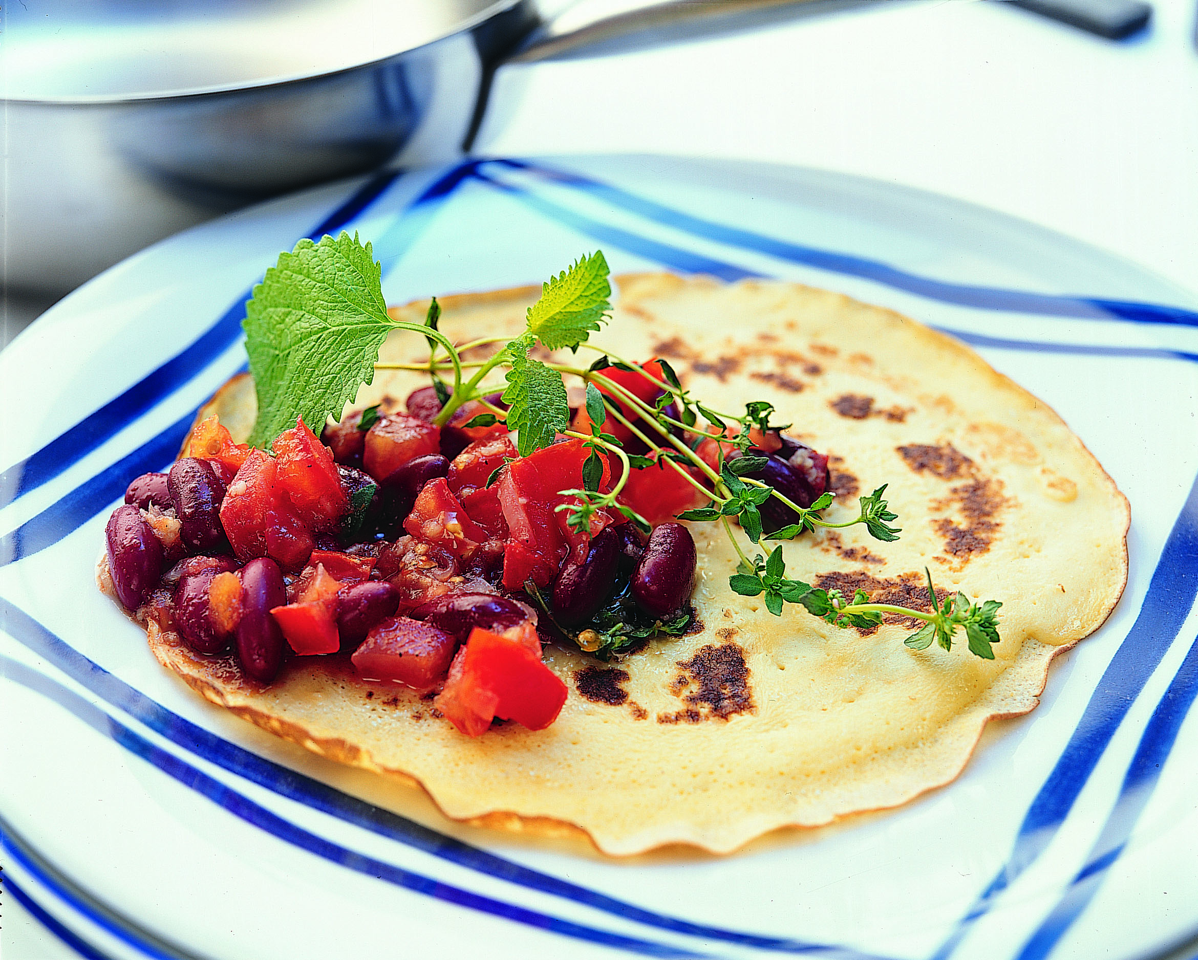 Crêpes au maïs et aux haricots