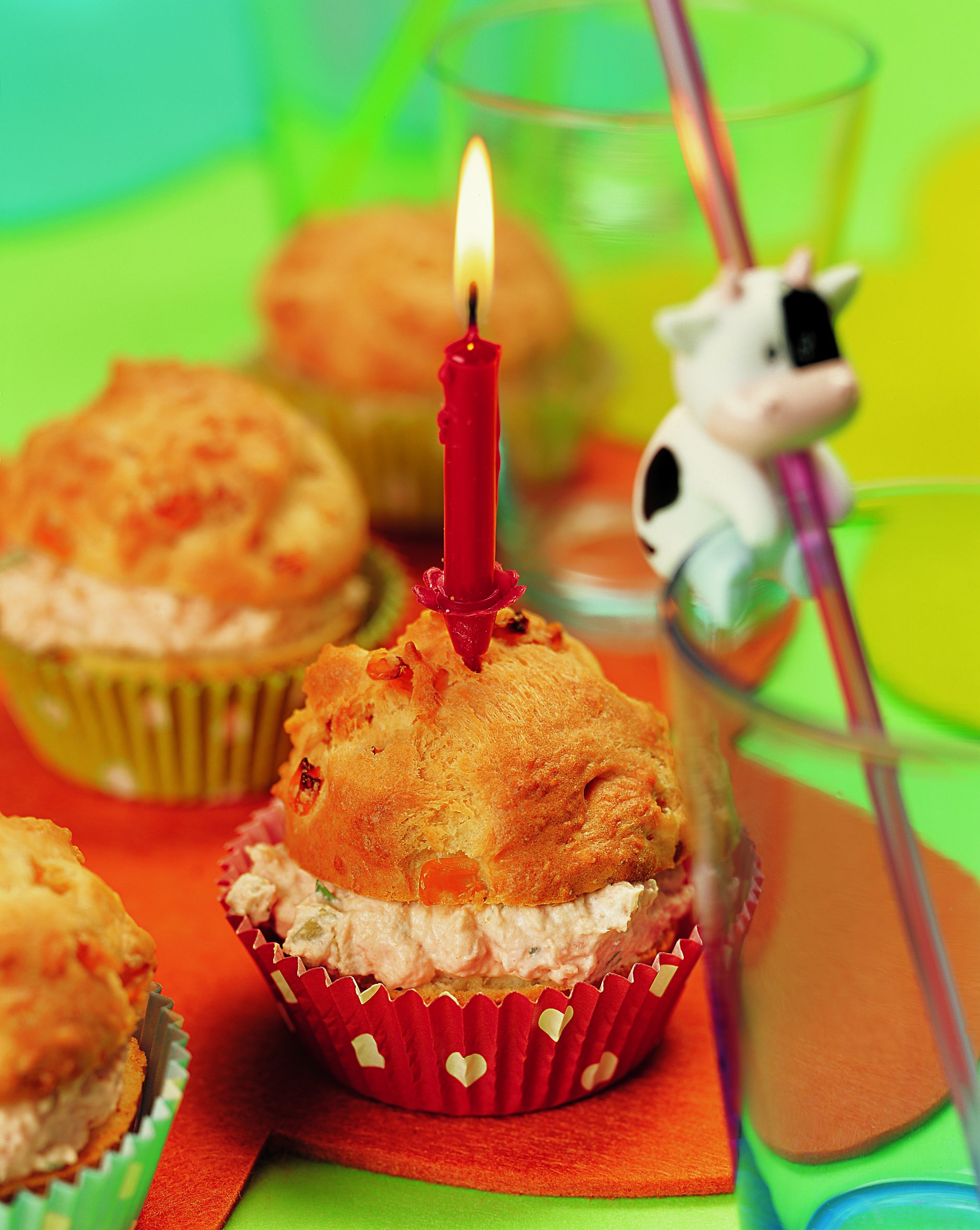 Mais-Muffins mit Schinken-Mousse