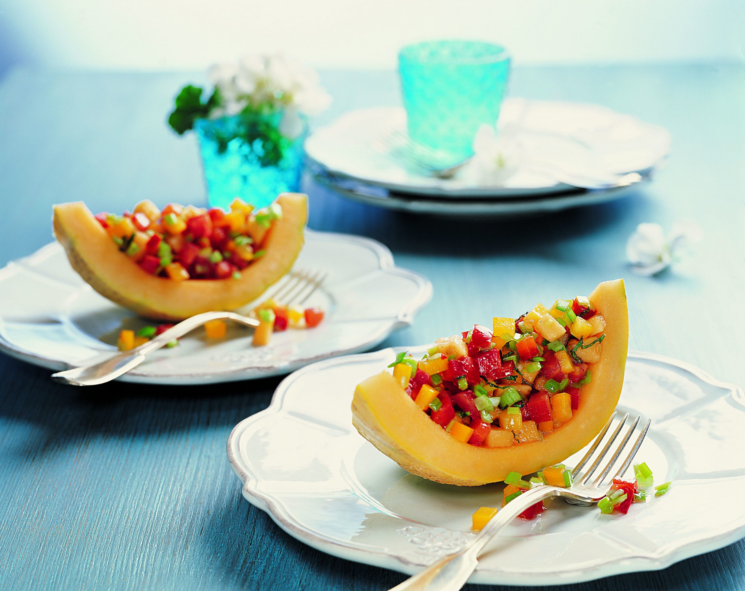 Salade de melon et de légumes du soleil
