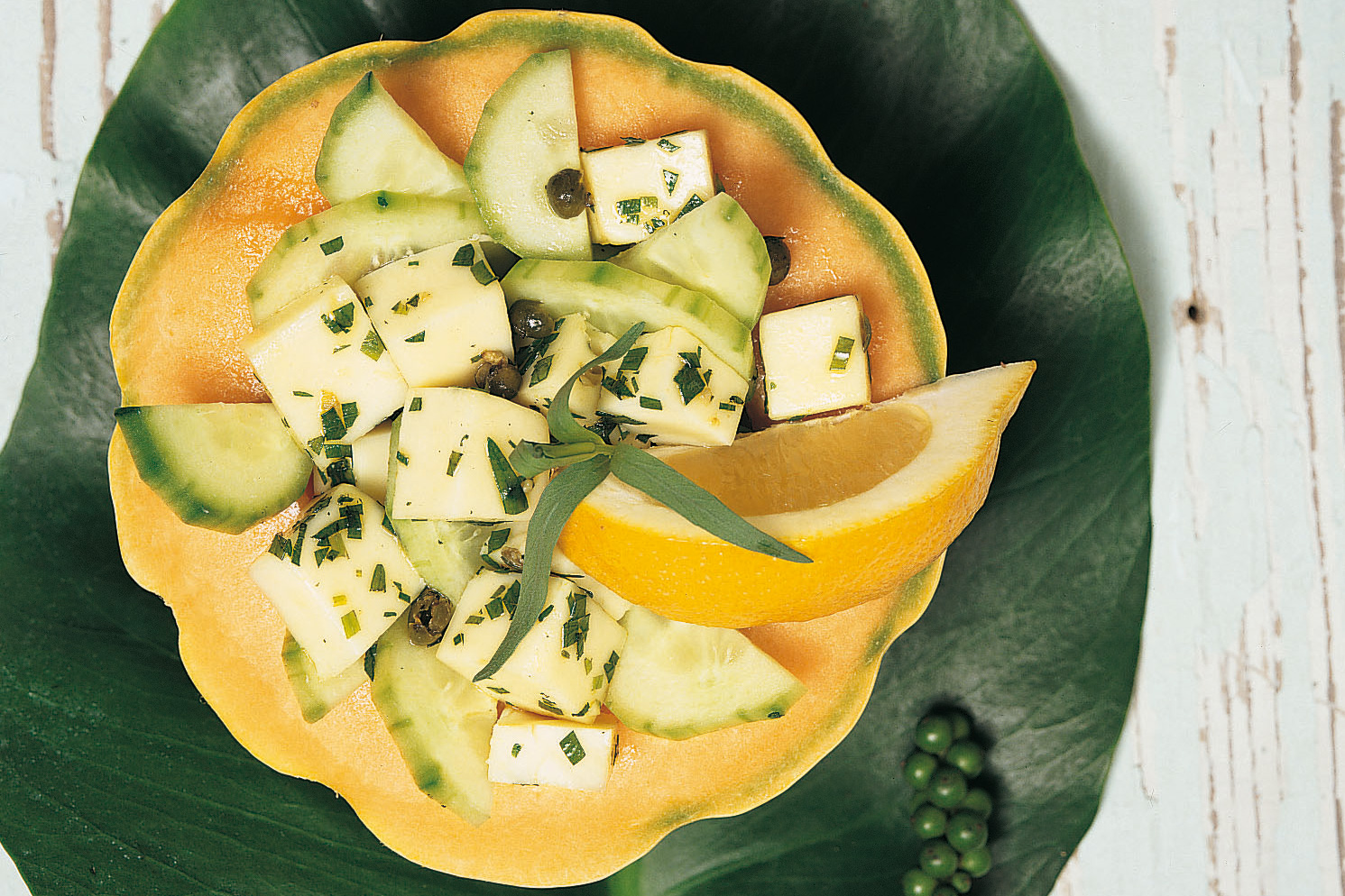 Salade de melon fromage à l'estragon