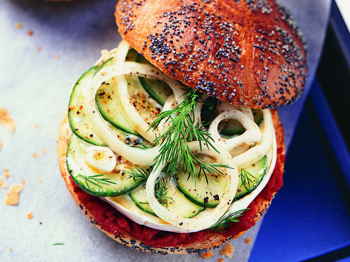 Sandwich à la tomme et au concombre