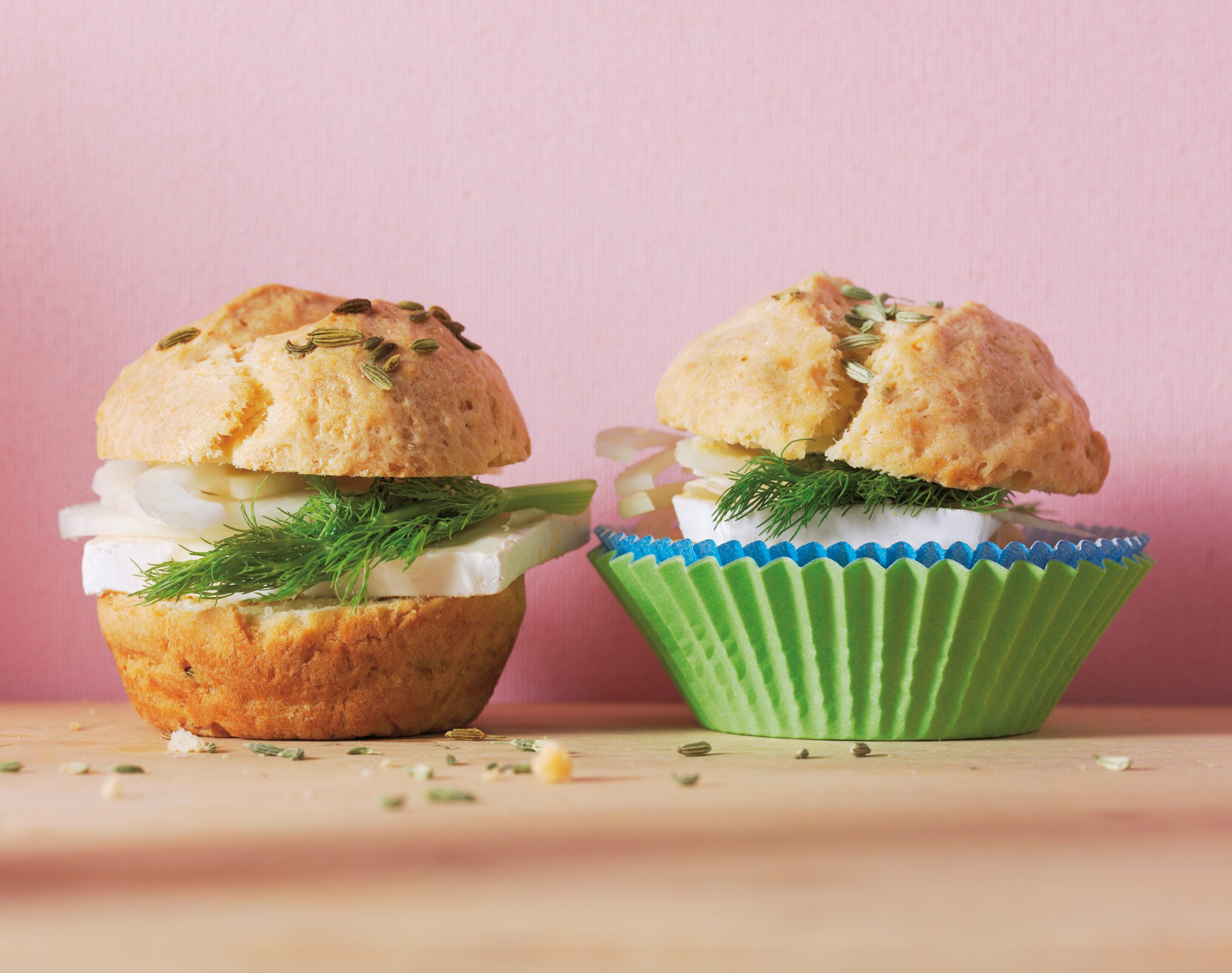 Muffins mit Brie und Fenchel