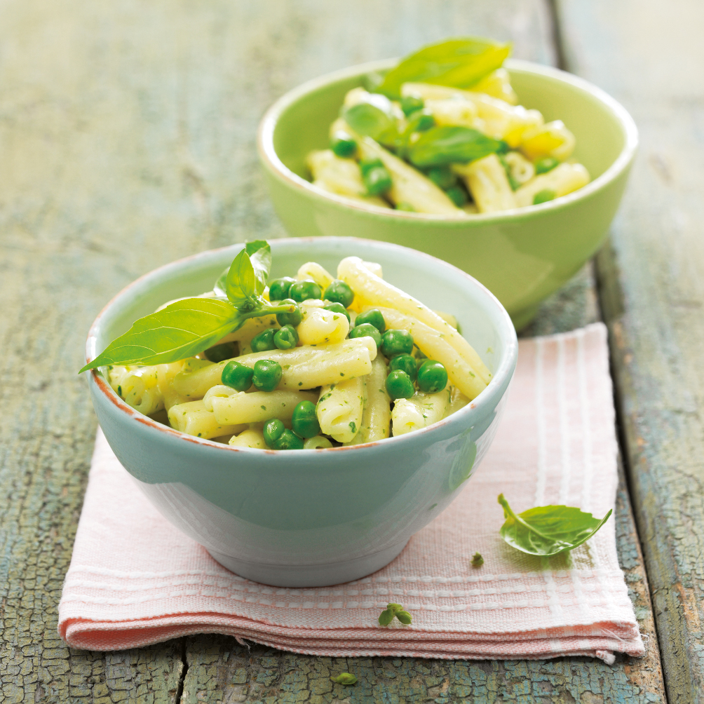 Pâtes aux petits pois et au pesto