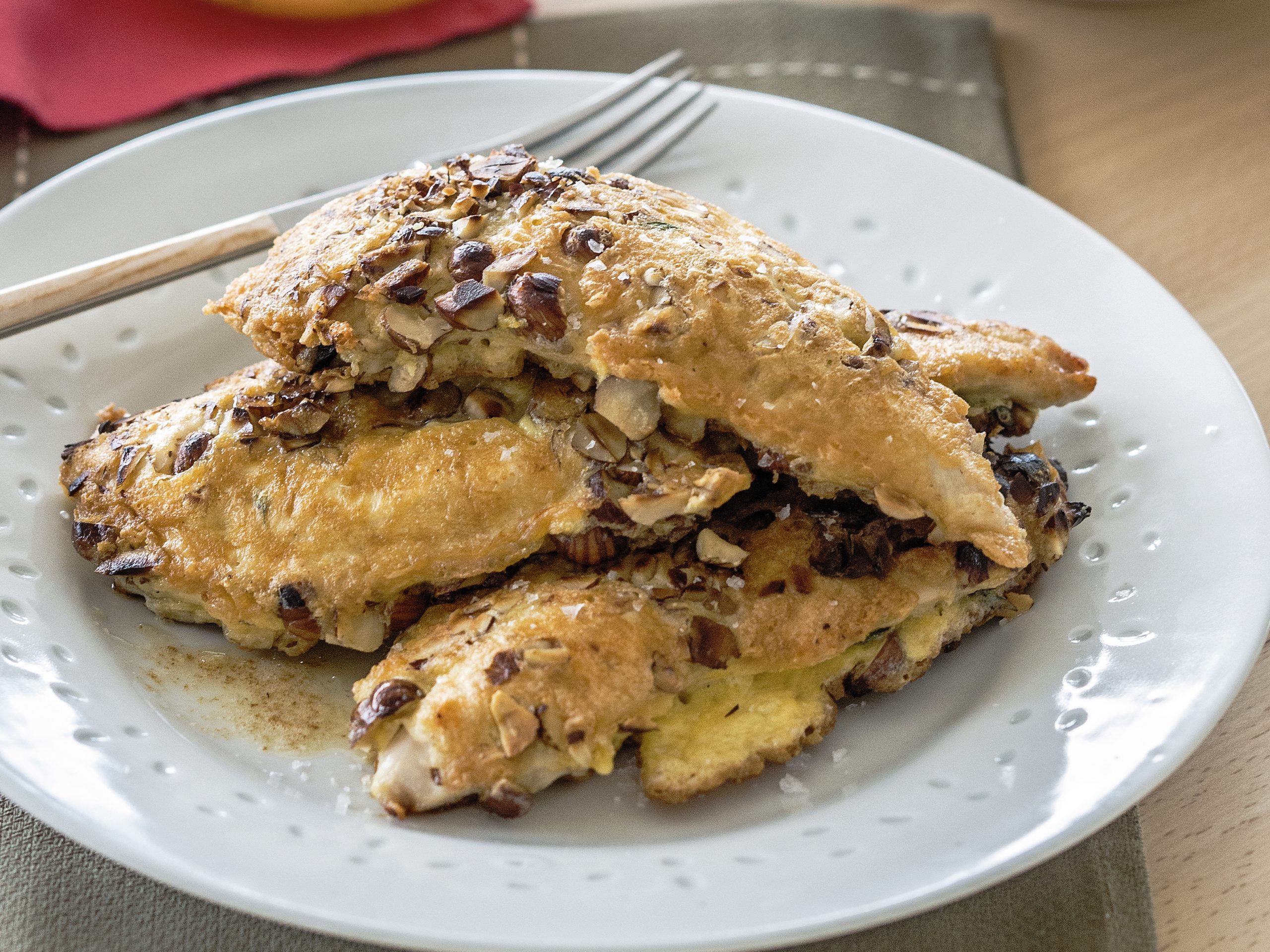 Escalopes aux noisettes et dip aux coings