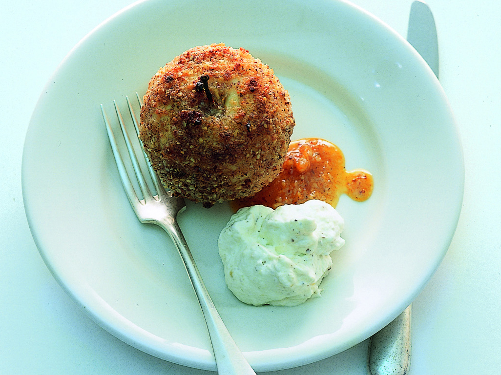 Pommes au four et crème aux noisettes