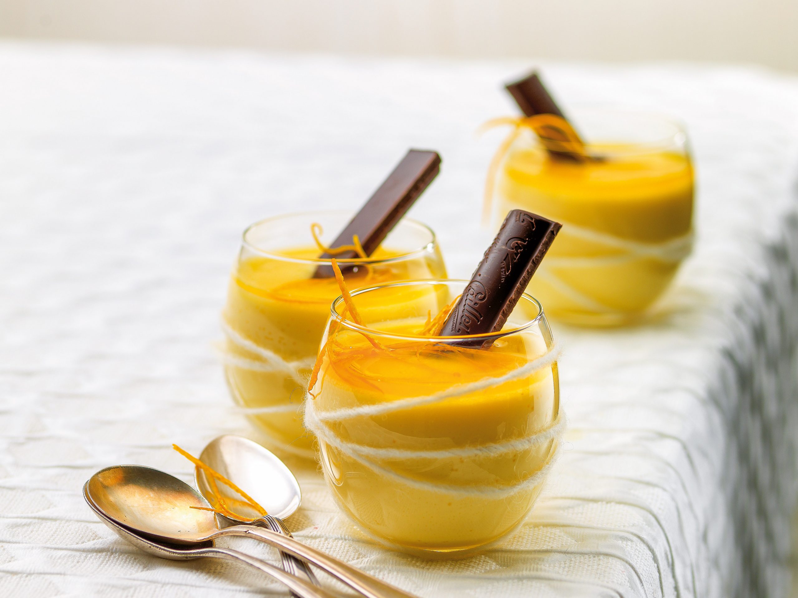 Flan à l'orange avec chocolat