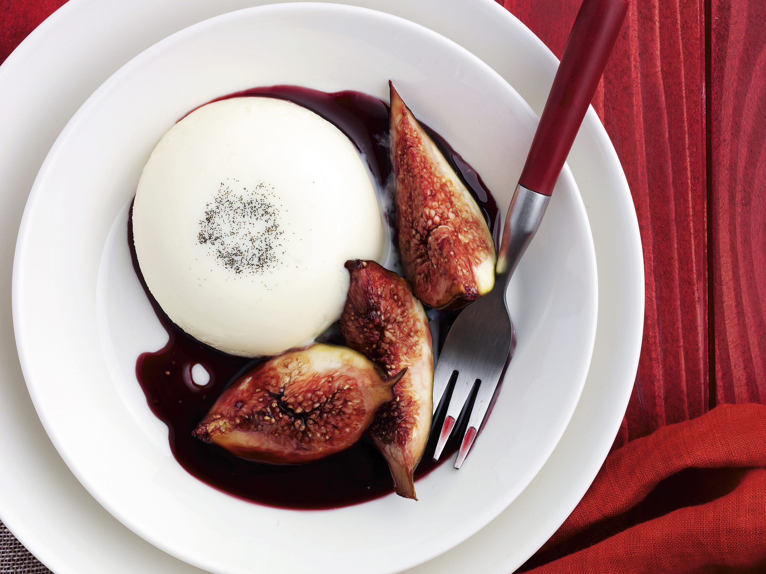Panna cotta et figues au porto