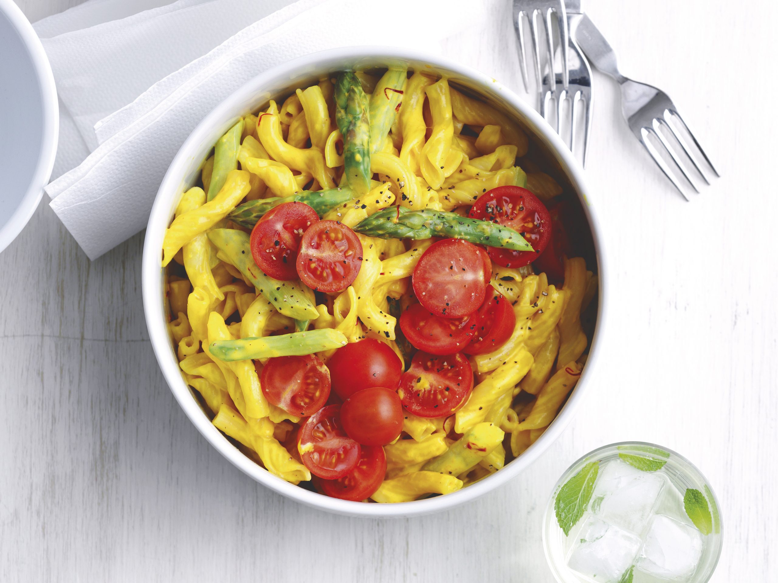 Pâtes tomates-asperges