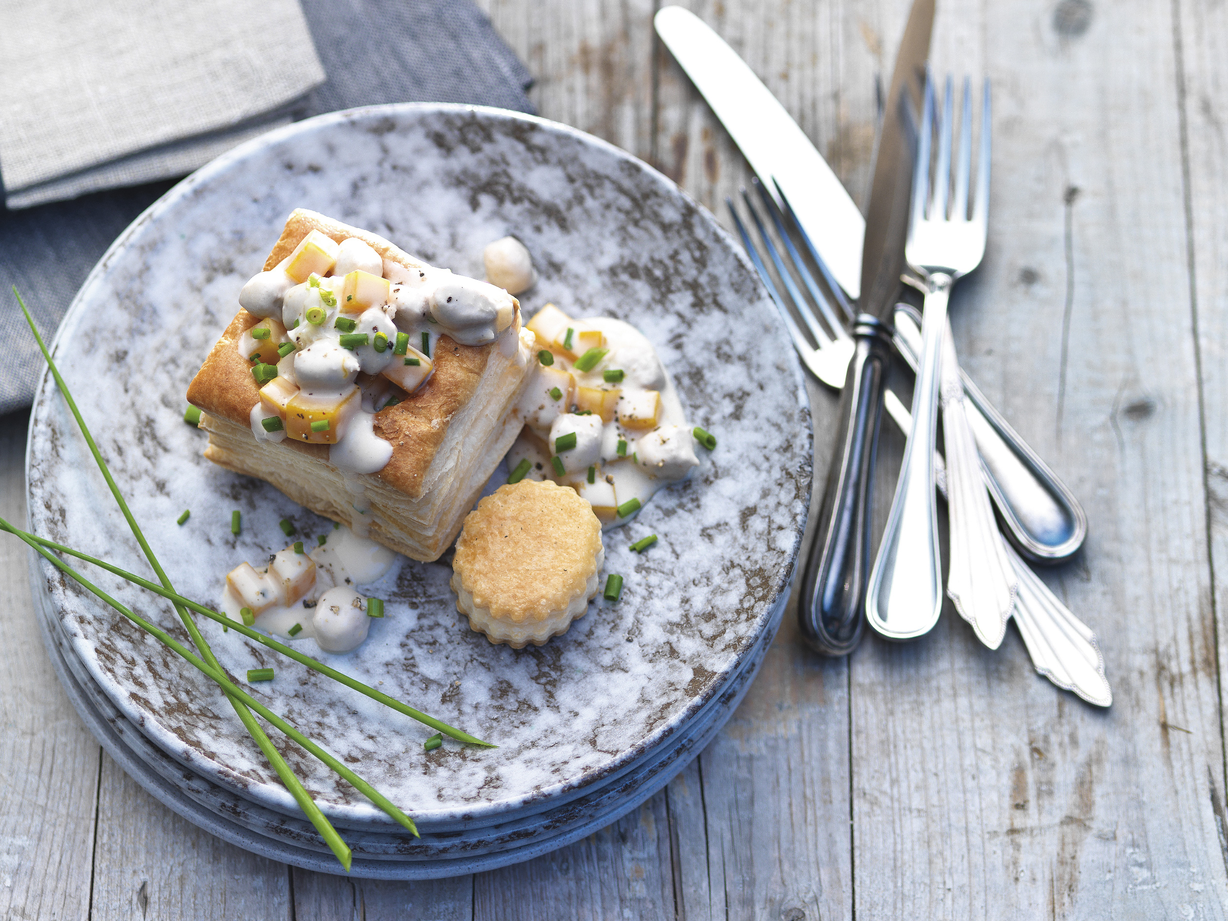 Pastetli mit Bratkügeli und Kürbis