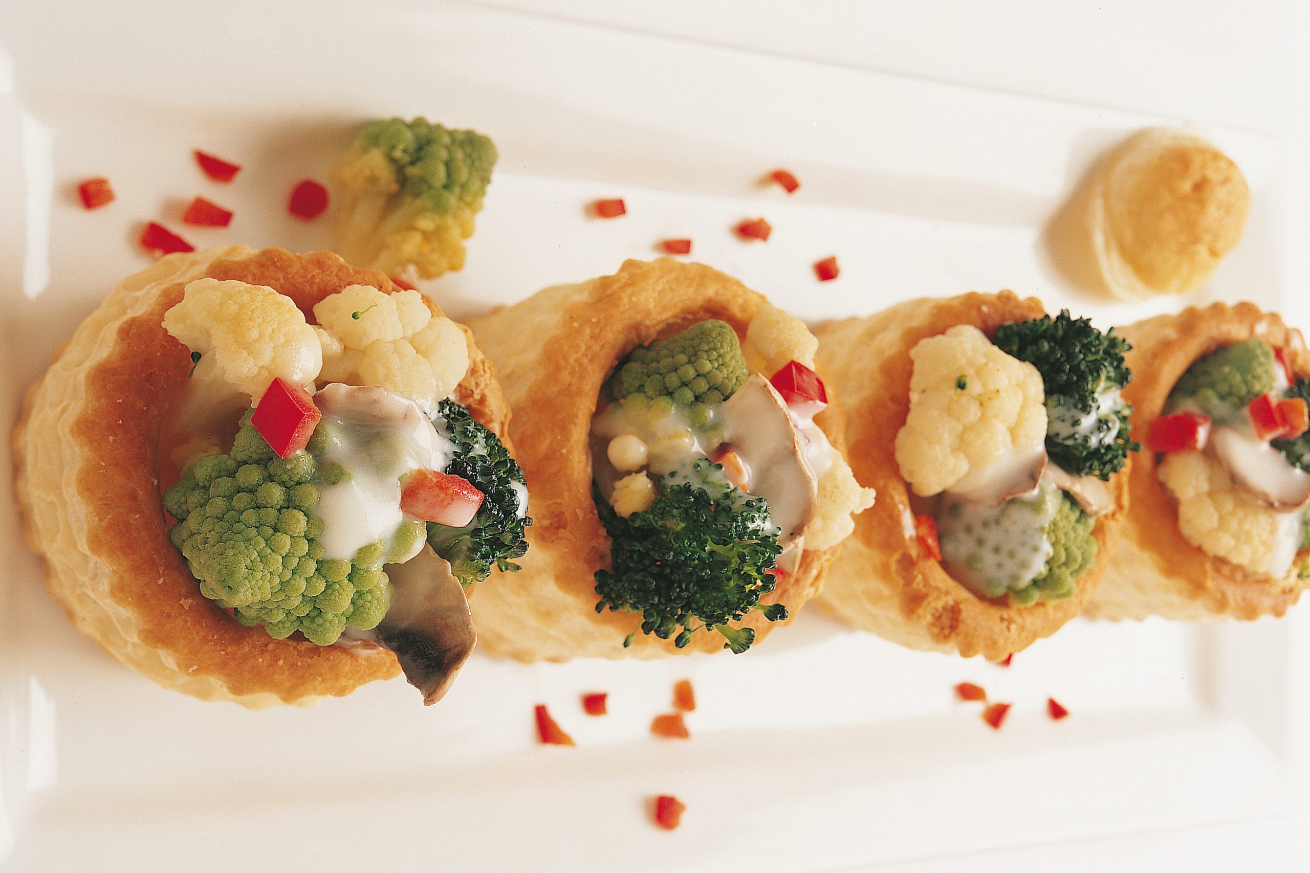 Vol-au-vent végétarien au chou et aux poivrons