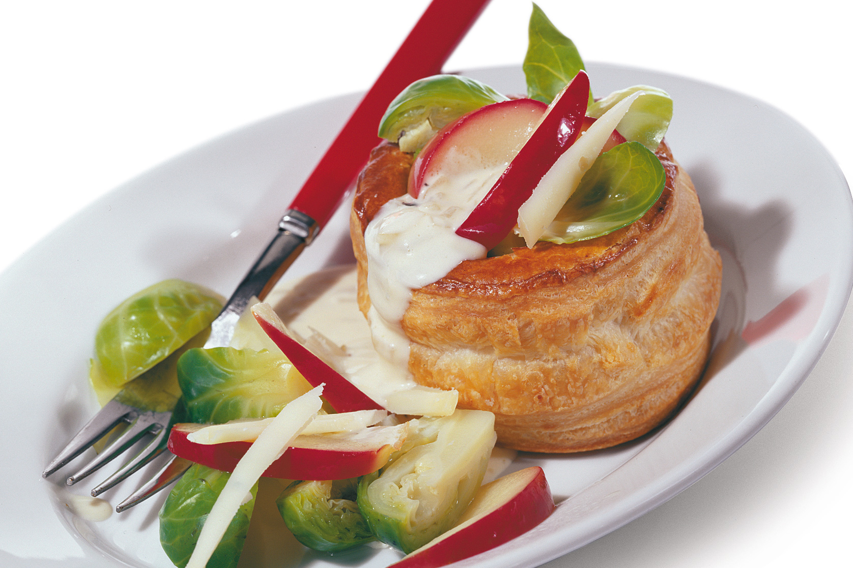 Pastetli vegetarisch mit Rosenkohl und Äpfeln
