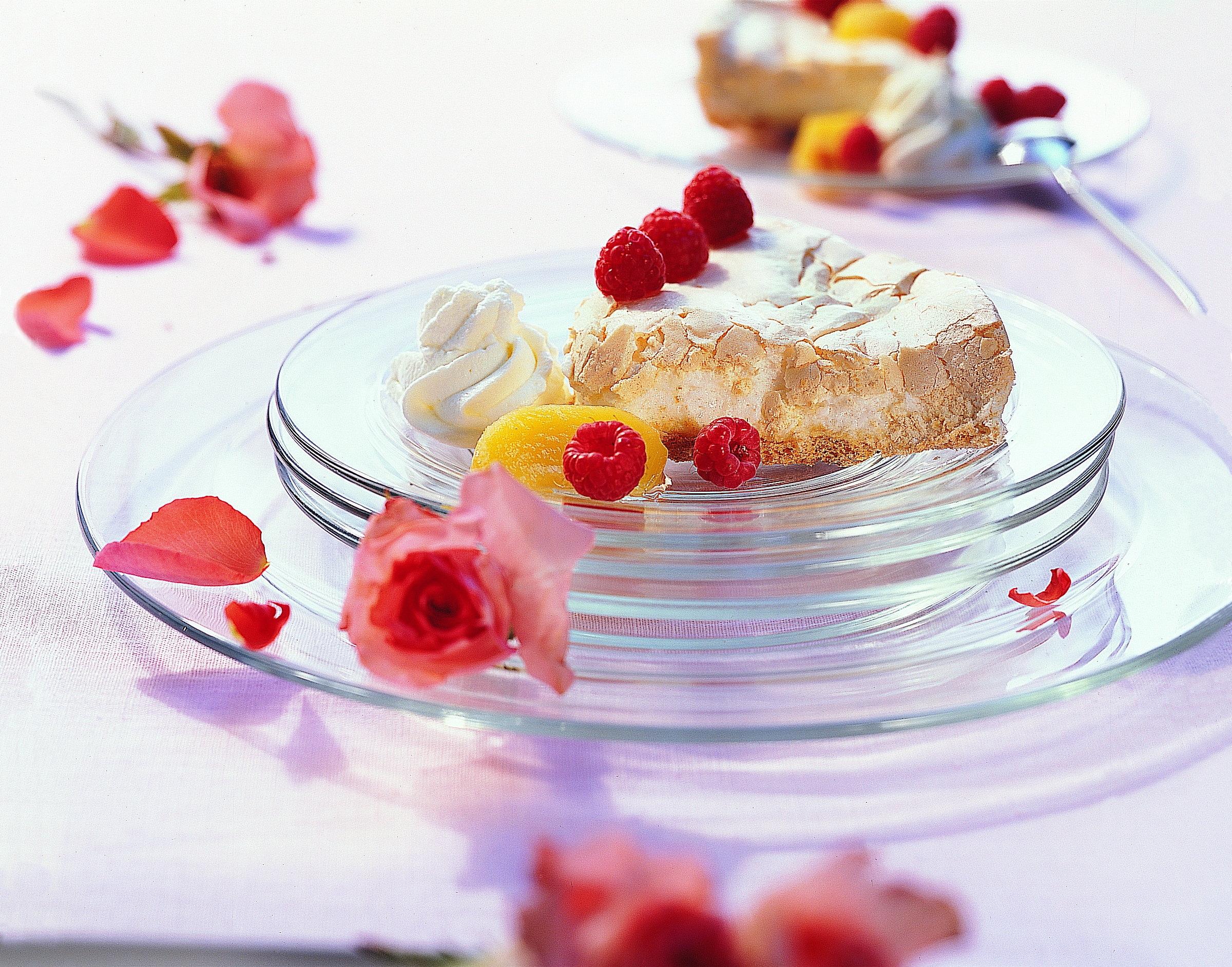 Pavlova et sa compote de pêches