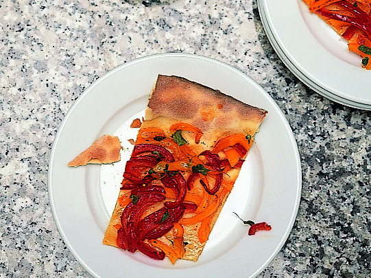 Galette de poivron à la marjolaine