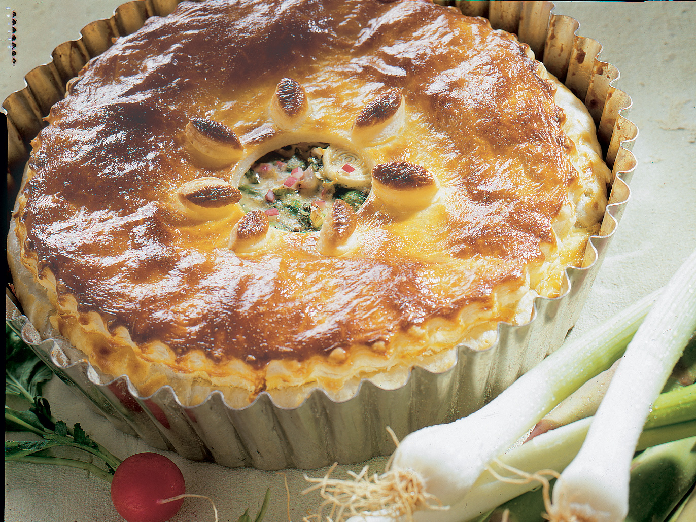 Tourte aux asperges grillées