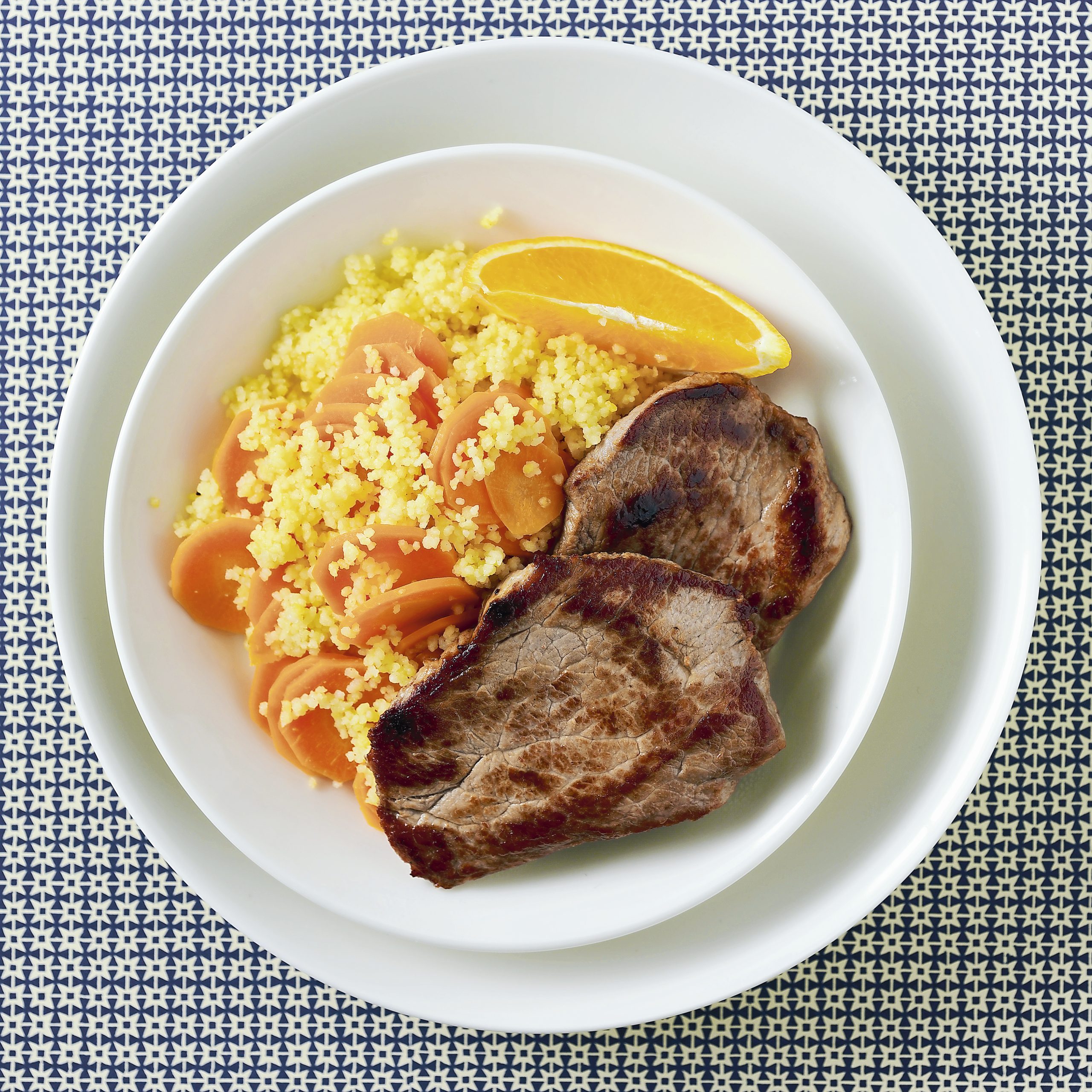 Escalopes et couscous coloré