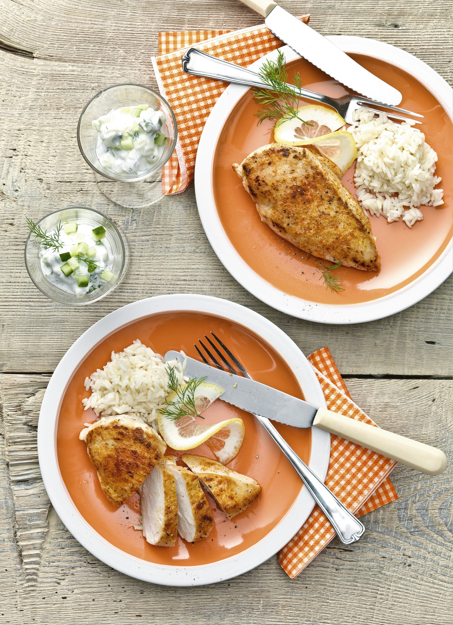 Poulet sauce citronnée au concombre