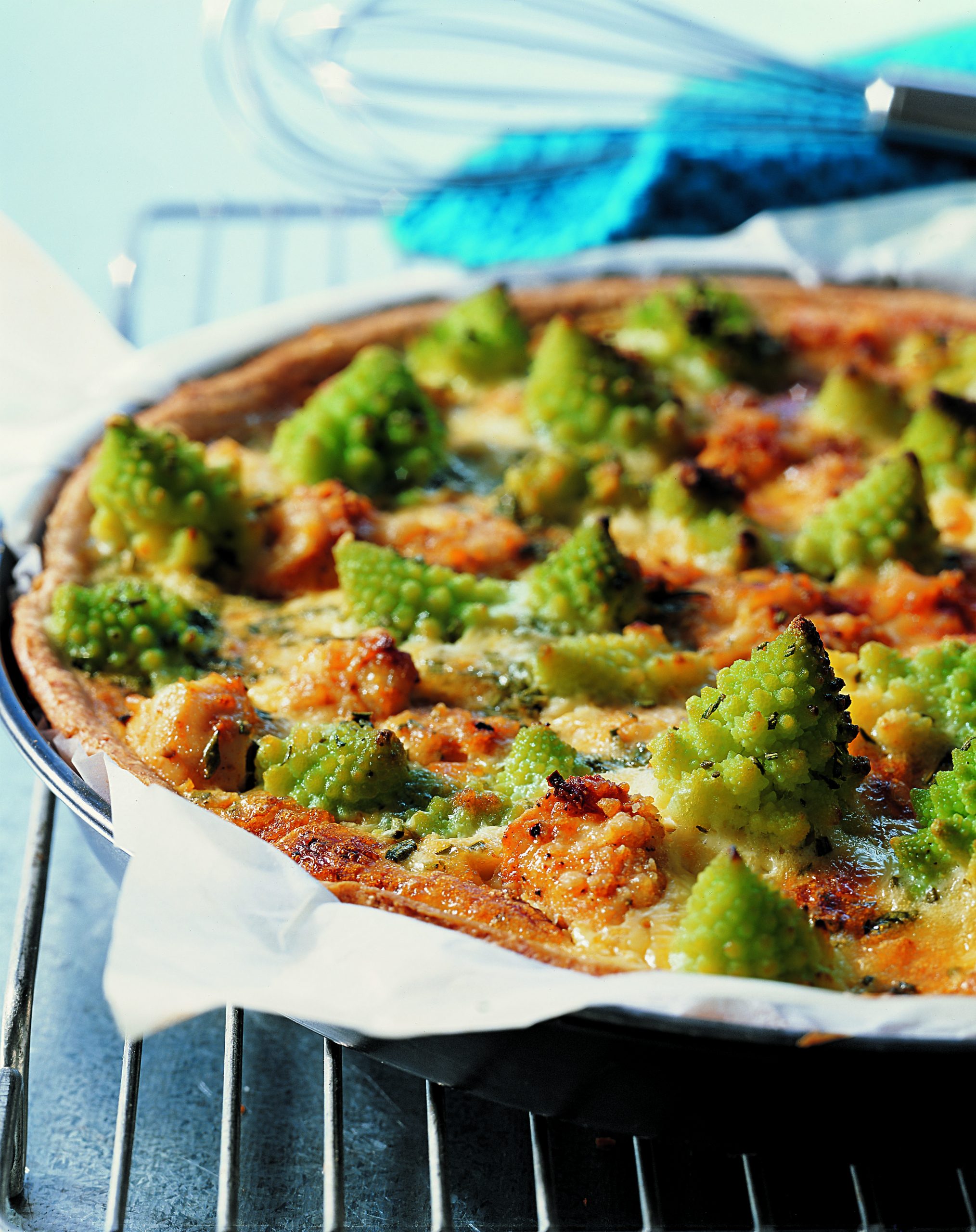 Tarte au poulet et au chou romanesco
