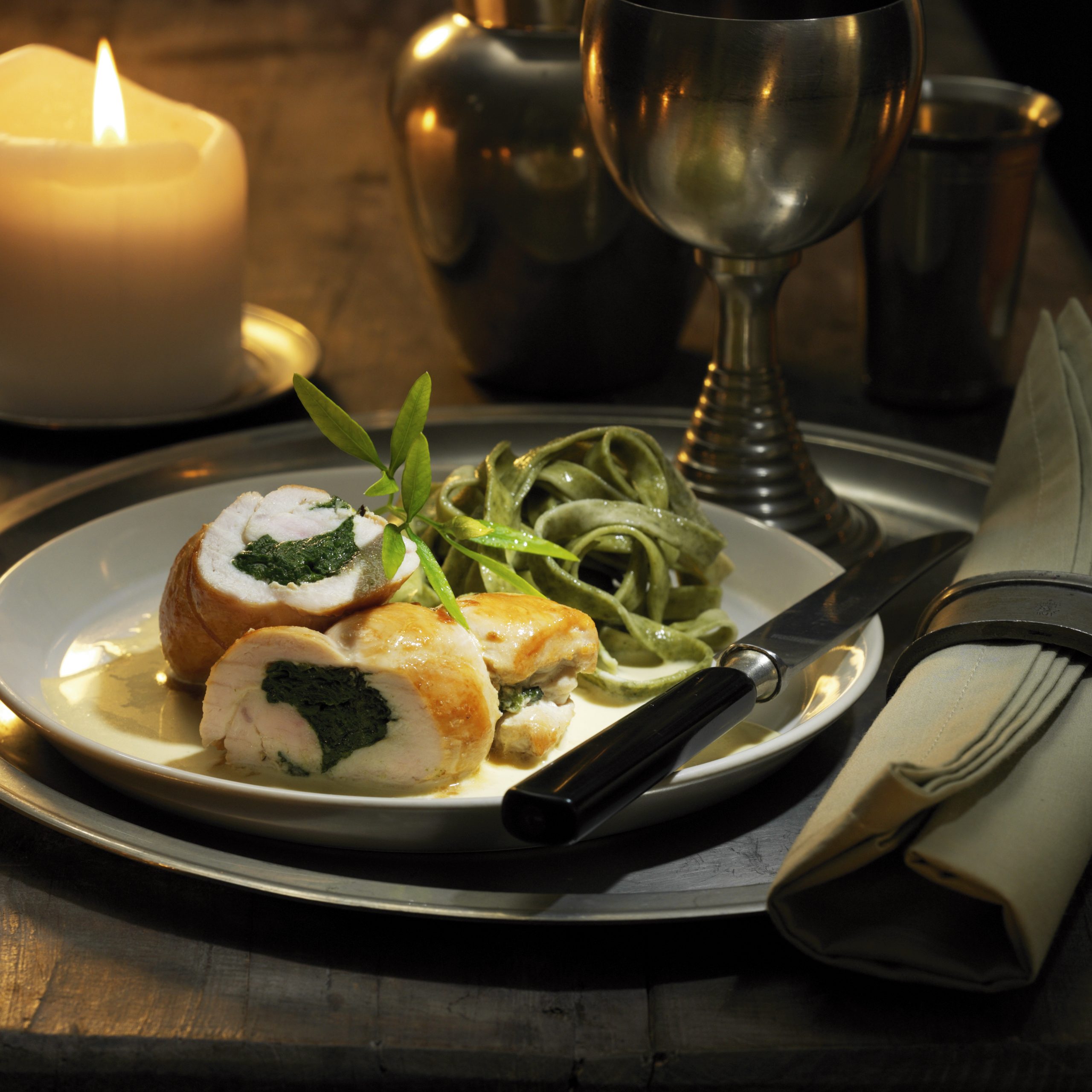 Paupiettes de poulet sauce crémeuse à la moutarde