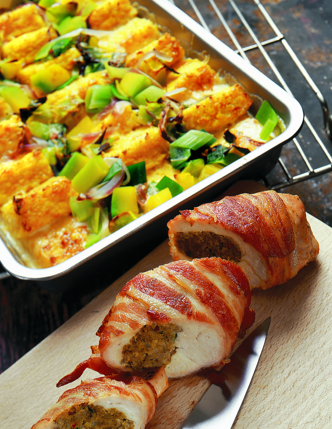 Blancs de poulet et plenta aux legumes
