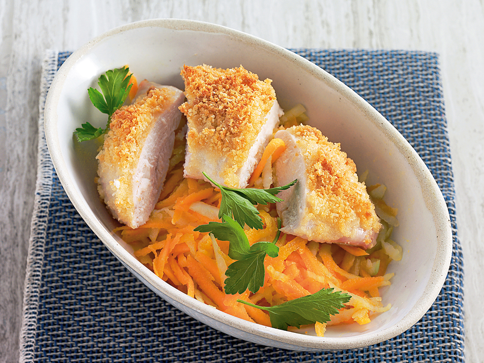 Blancs de poulet avec croûte de fromage