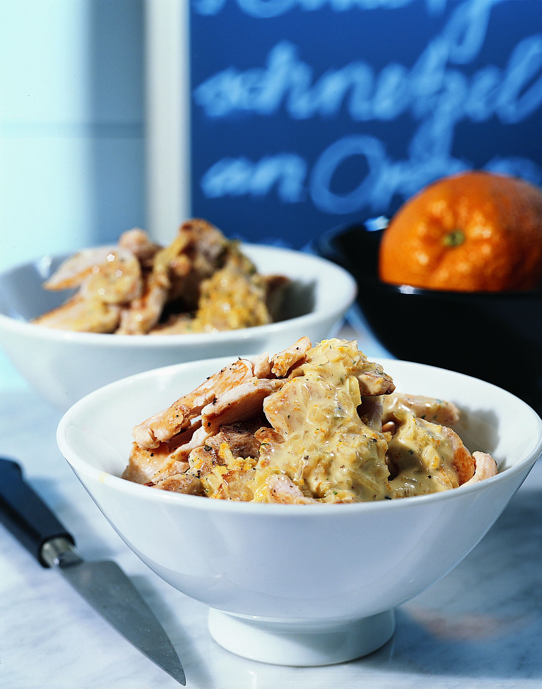 Emincé de poulet sauce à l'orange et au gingembre
