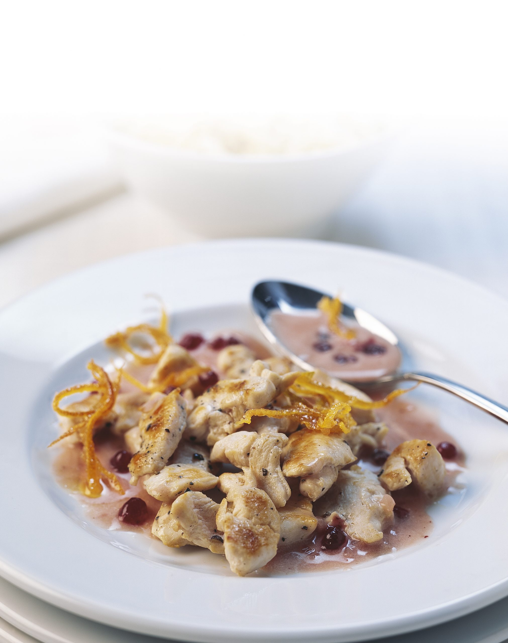 Pouletgeschnetzeltes an Preiselbeer-Orangen-Sauce