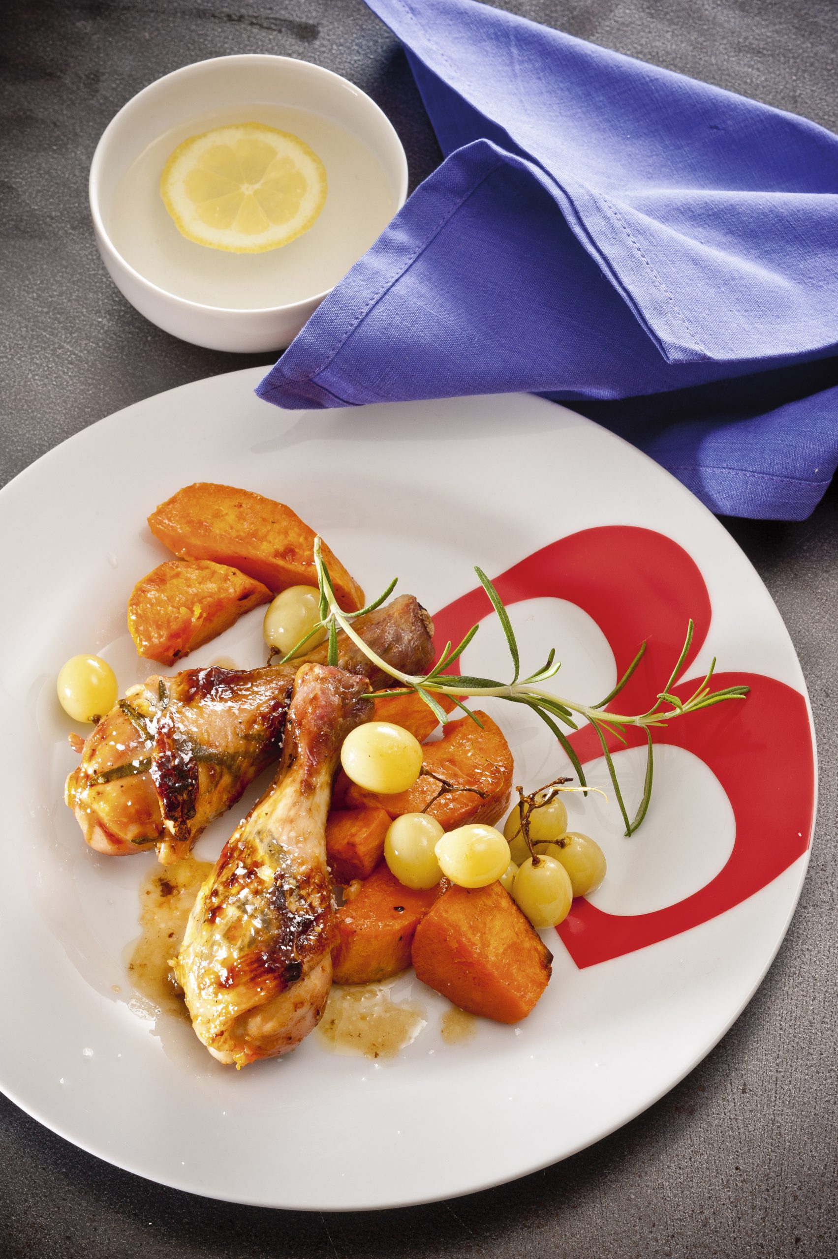 Pilons de poulet et courge