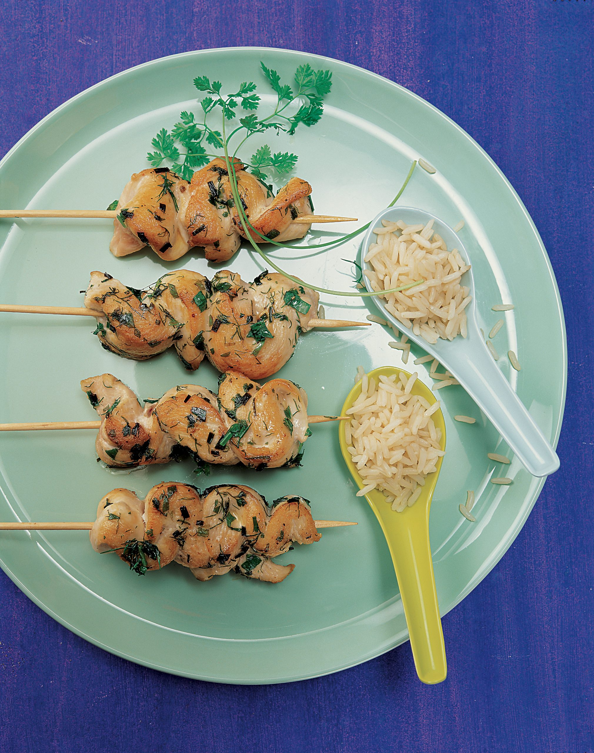 Brochettes de poulet aux herbes