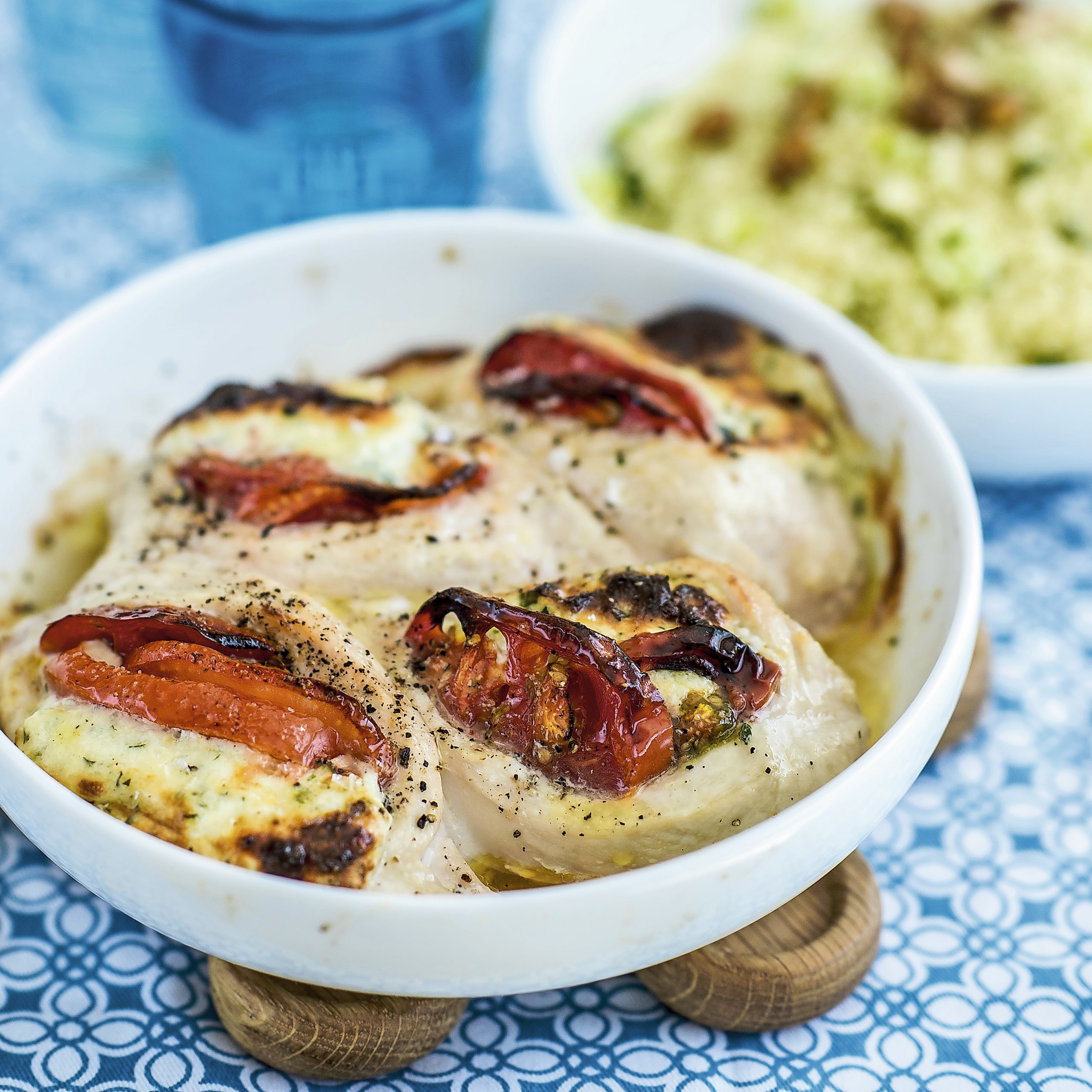 Poulettaschen mit Sommersalat