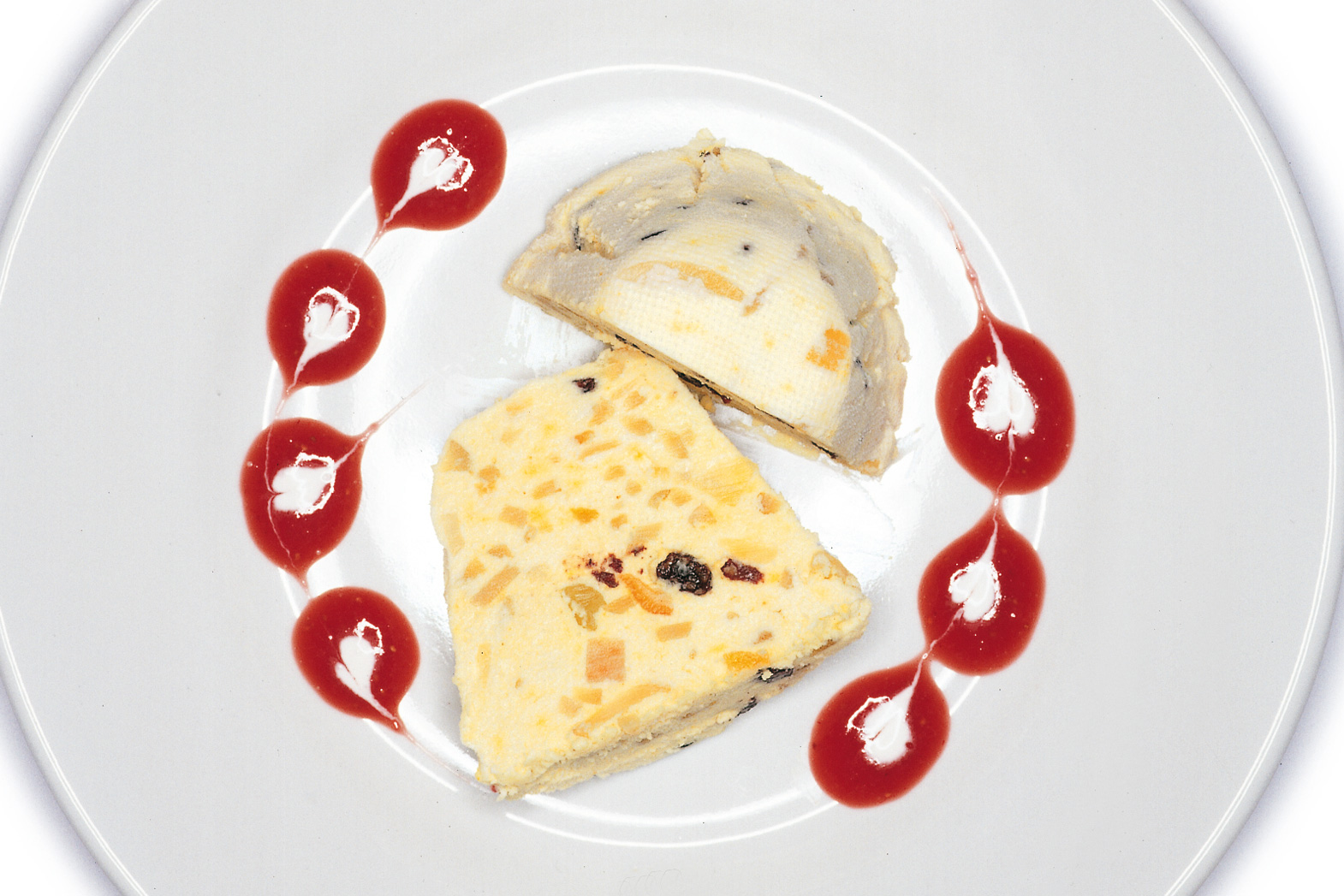 Pudding au séré et coulis de fraise