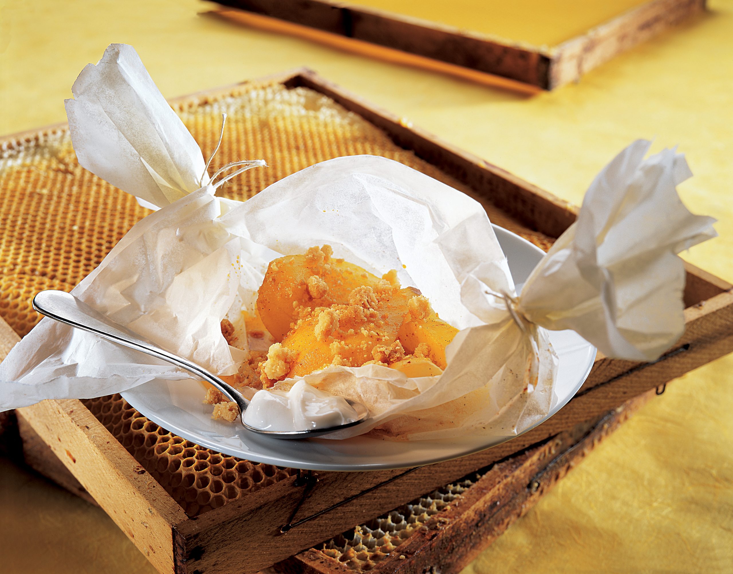 Crumble aux coings et au miel
