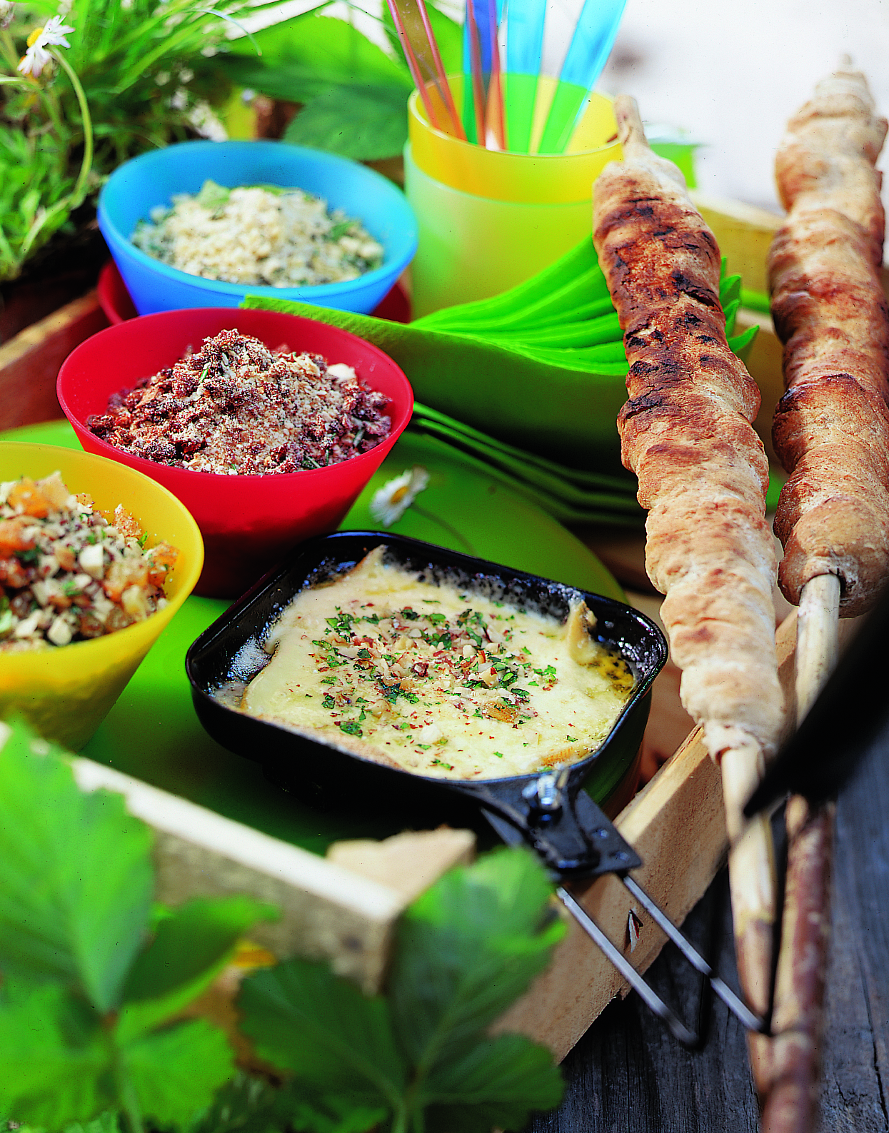 Raclette mit würzigen Streuseln