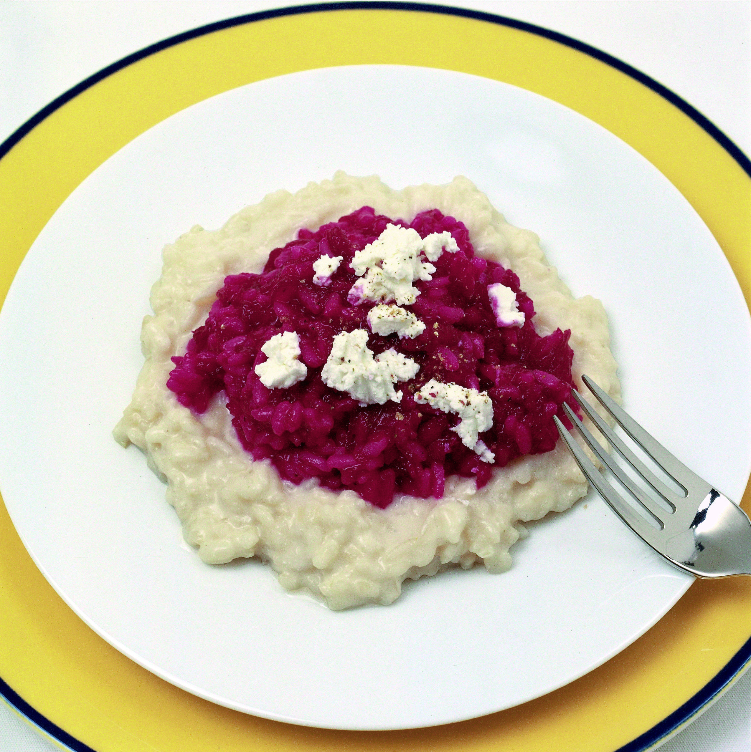 Risotto au fromage blanc et à la betterave rouge
