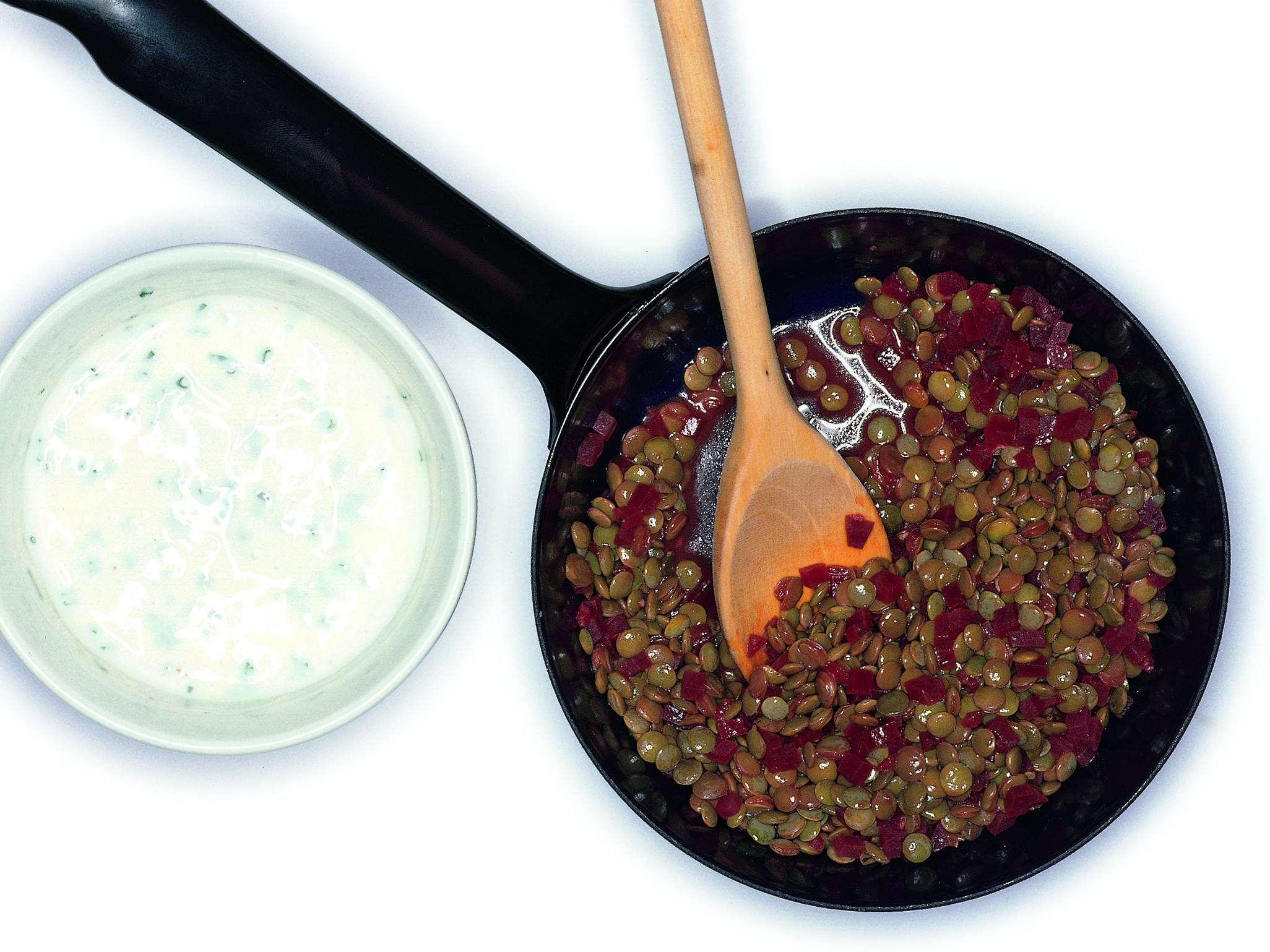 Betteraves rouges et lentilles au raifort