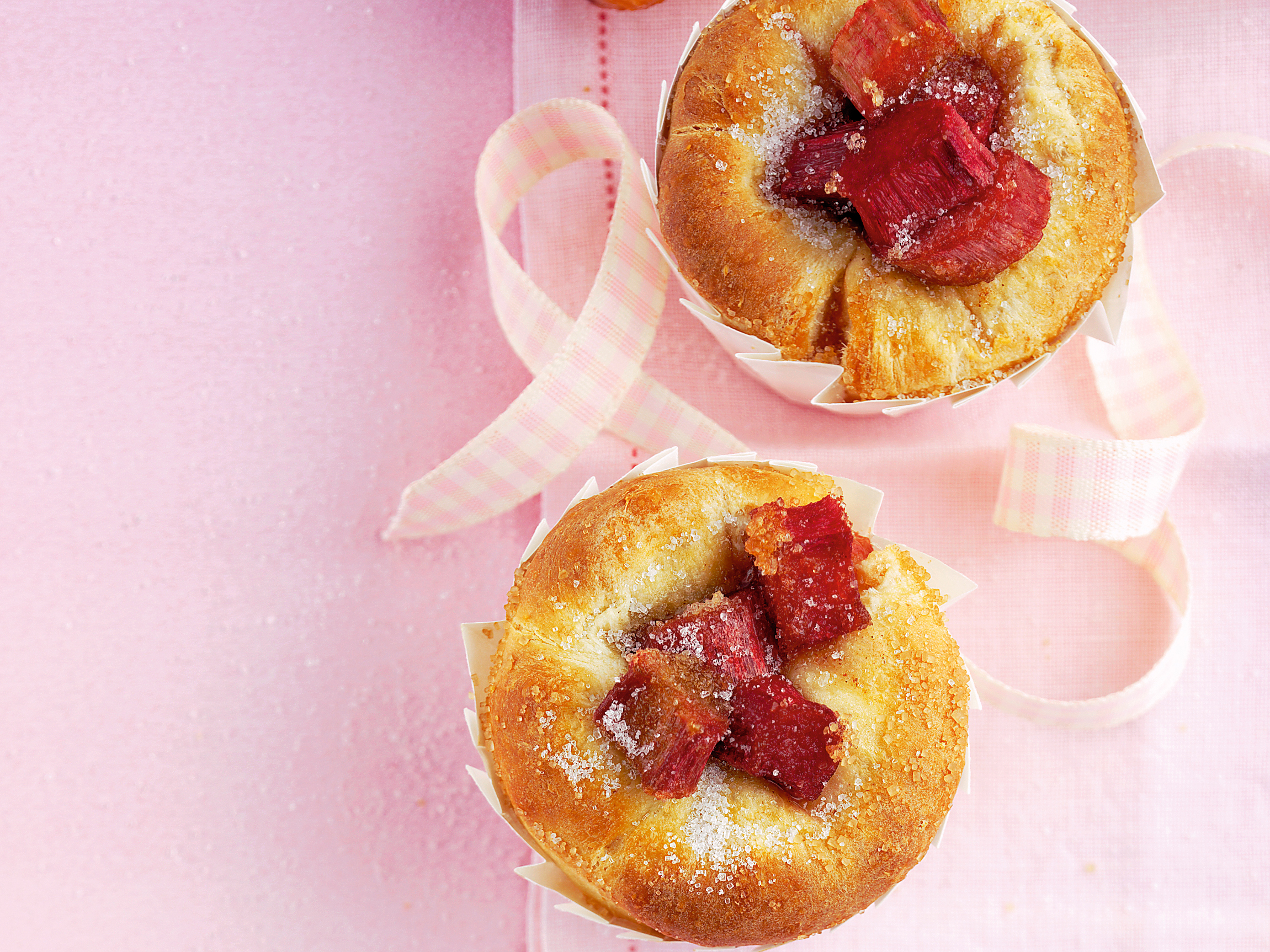 Muffins à la rhubarbe