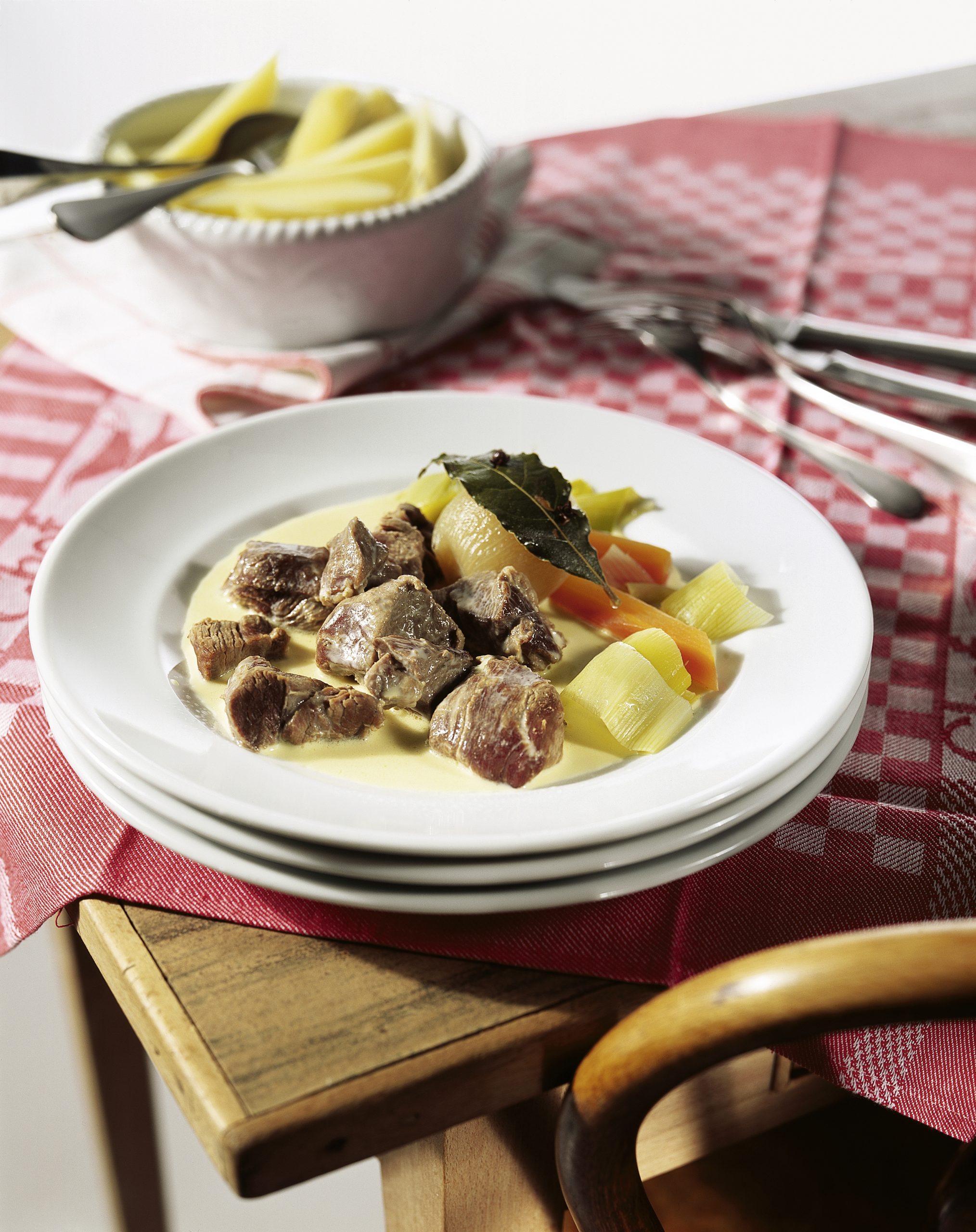 Rindsblanquette mit Salzkartoffeln