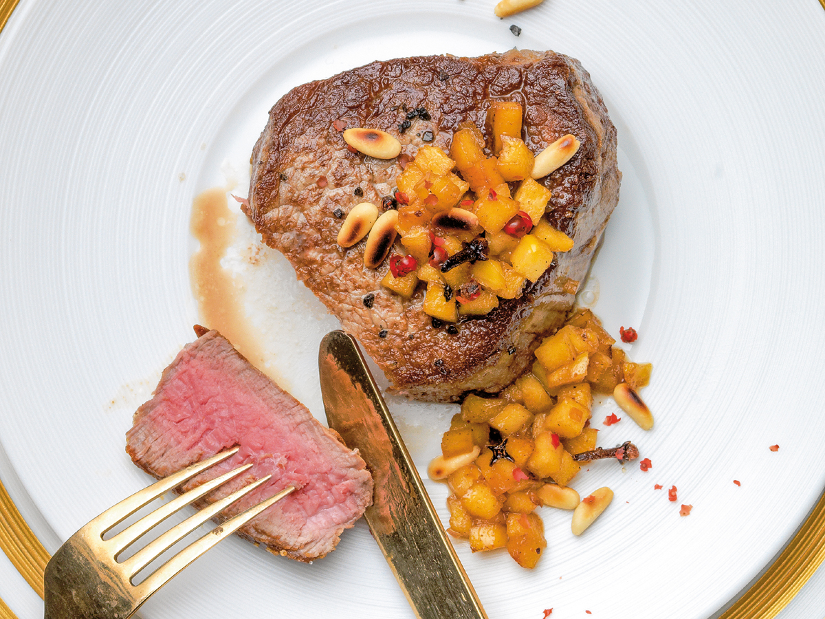 Filet de boeuf et chutney aux pommes