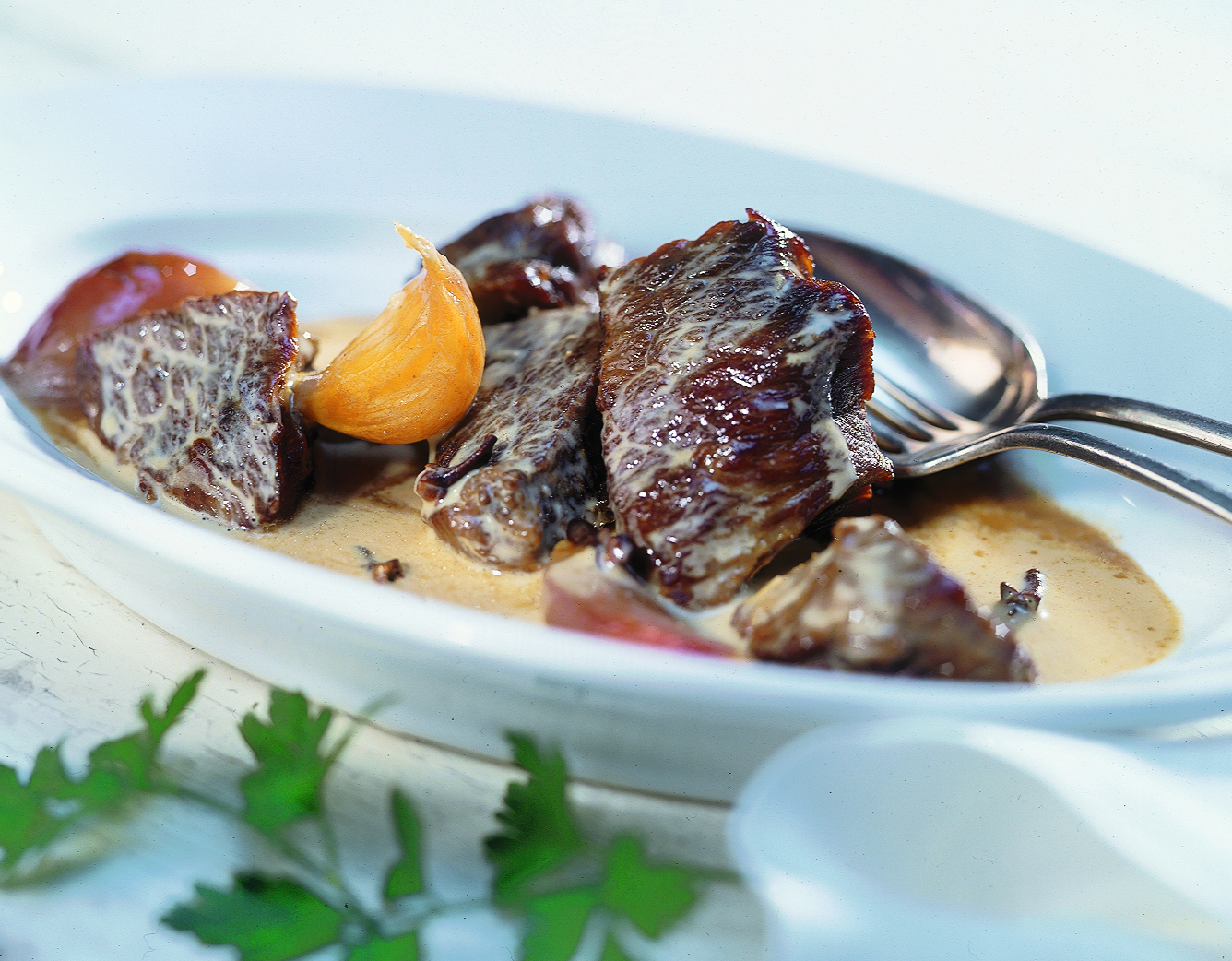 Rindsragout mit Rahmsauce