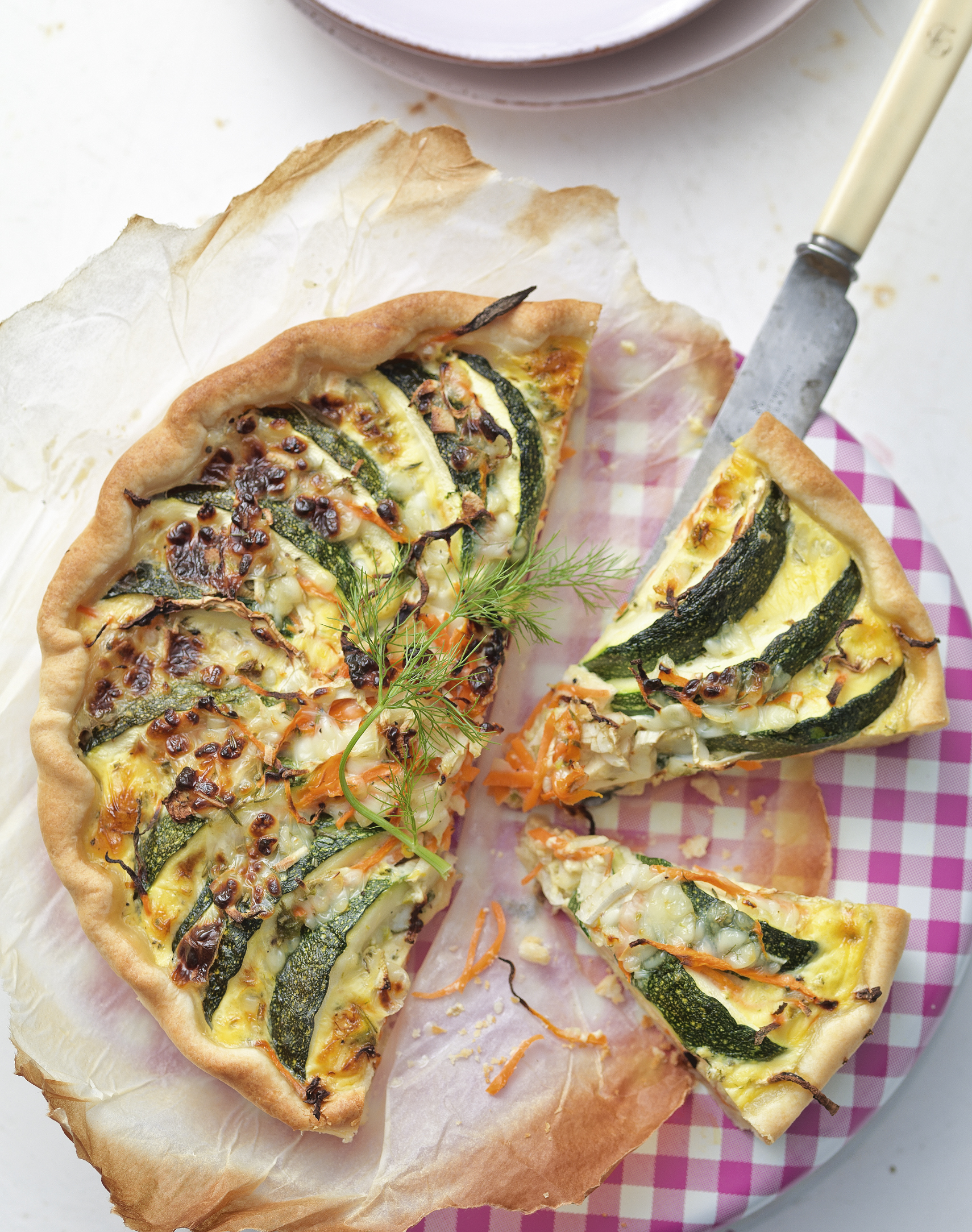 Tarte aux courgettes rondes