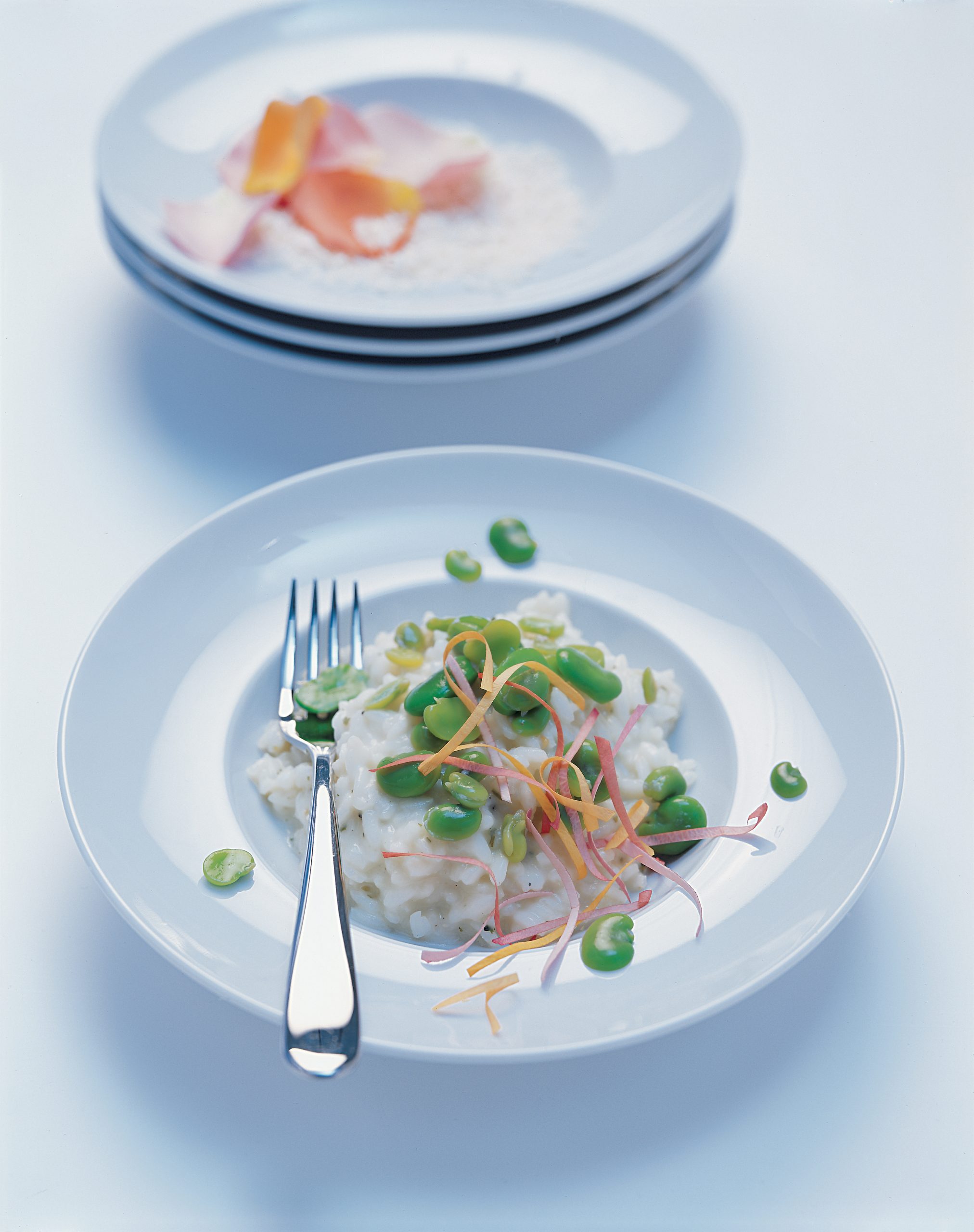 Risotto à la rose et aux fèves