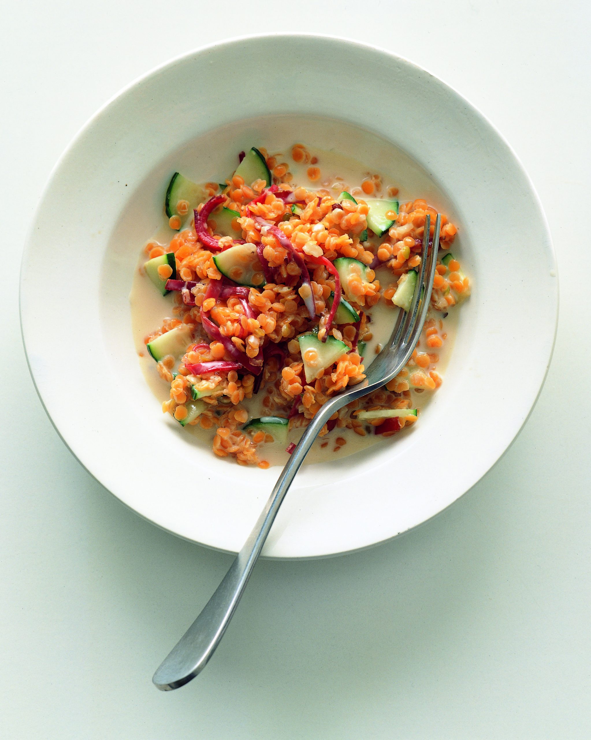 Lentilles rouges au concombre