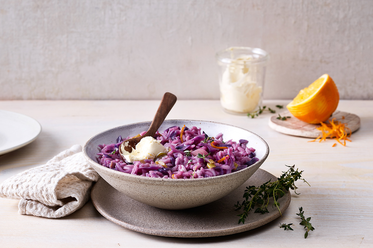 Rotkraut-Risotto