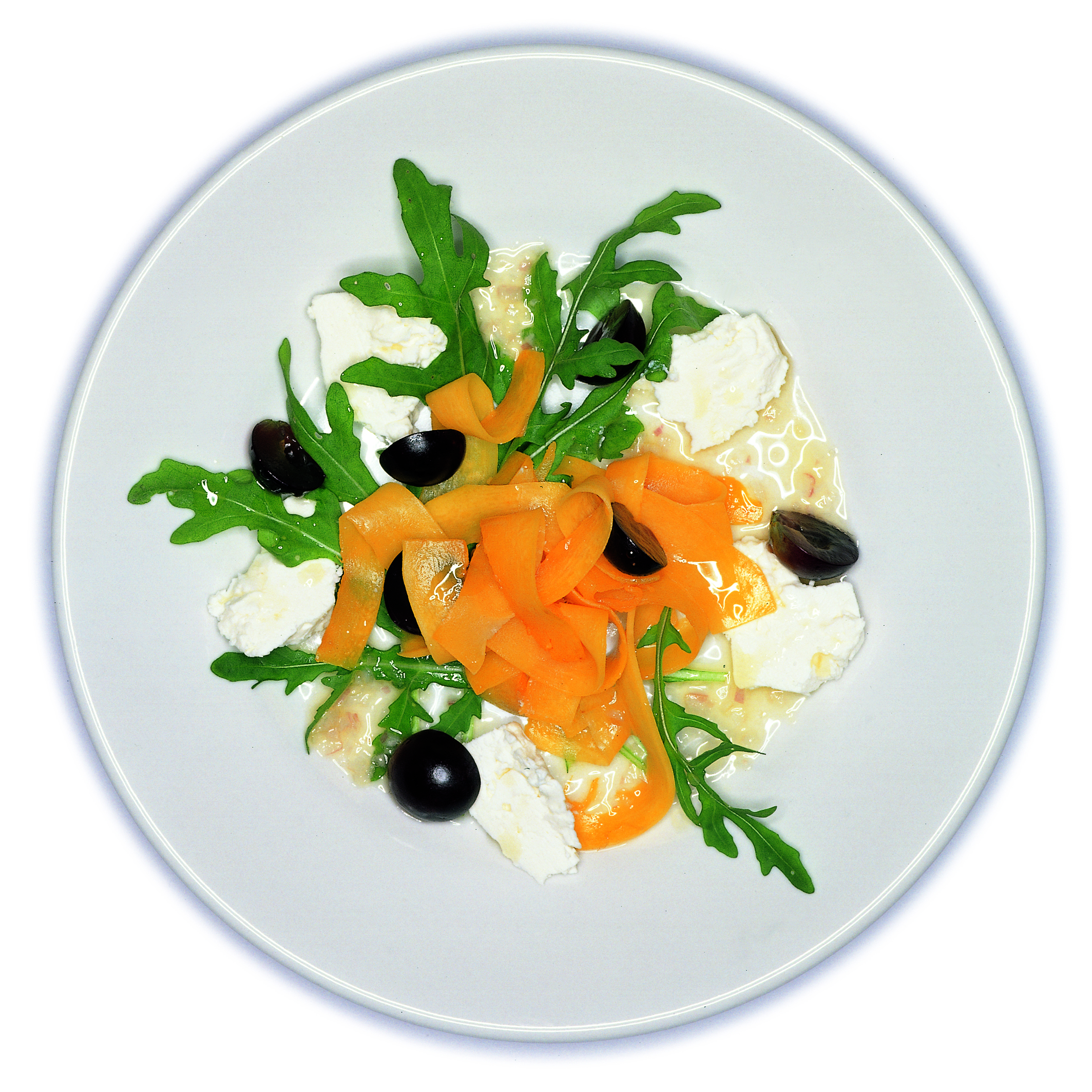 Salade de roquette et de potiron au raisin et au fromage