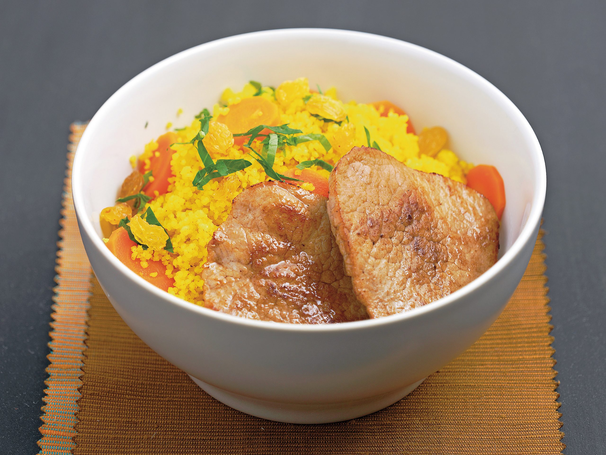 Curry de carottes et escalopes