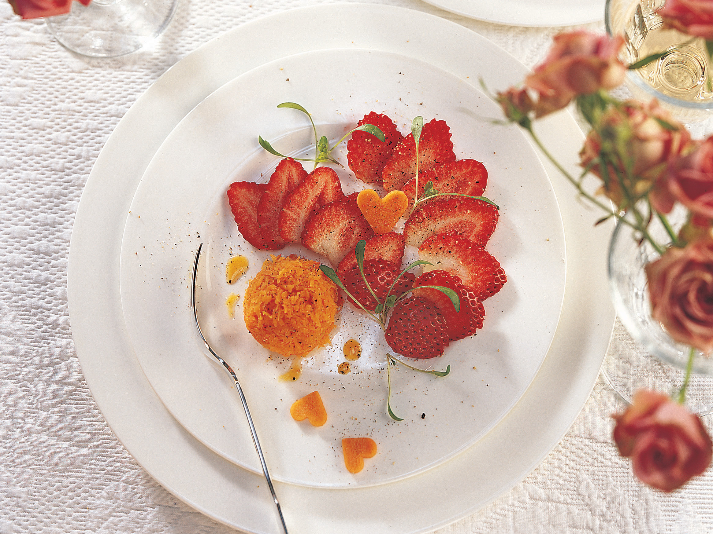 Duo de fraises et carottes râpées