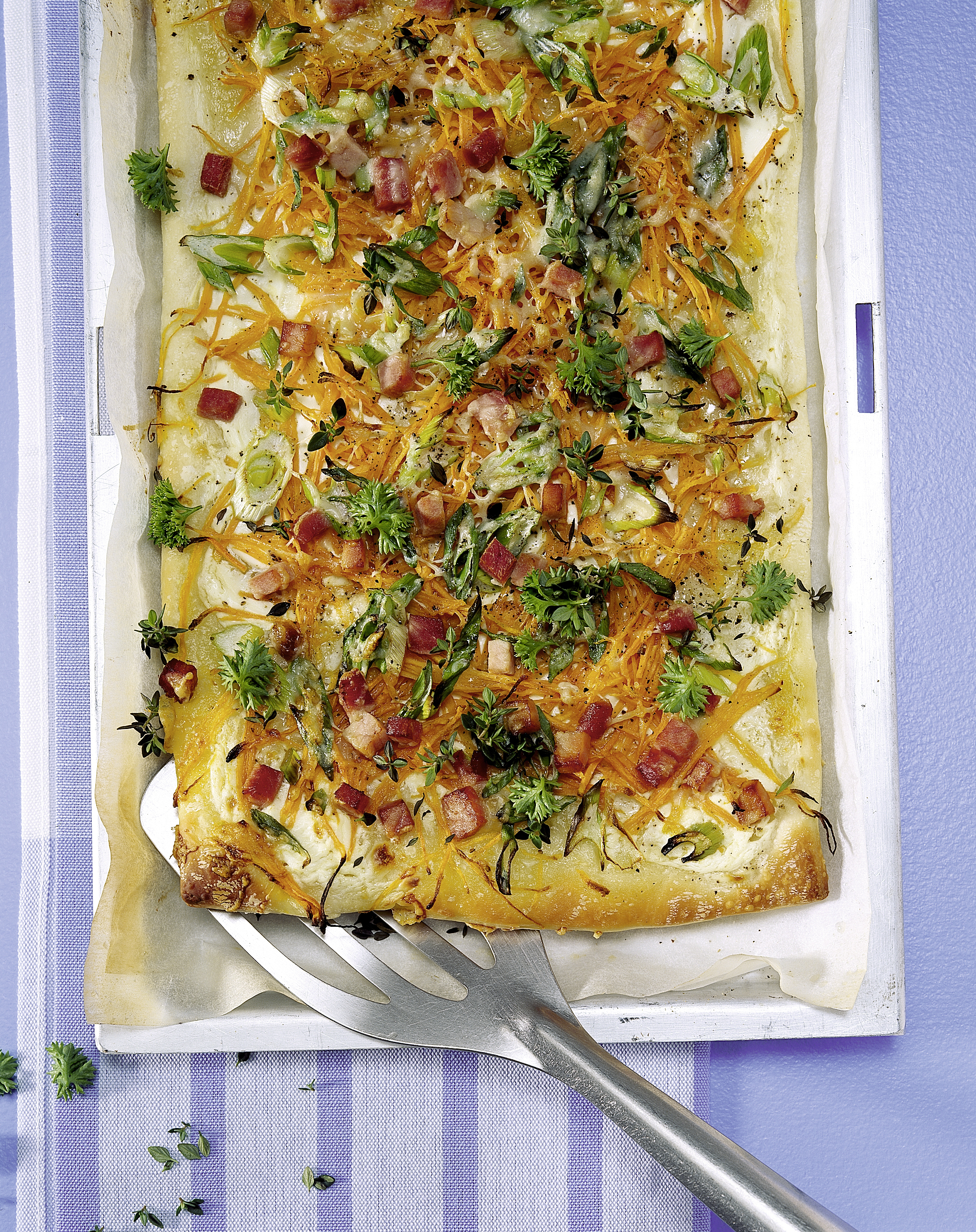 Flammekueche (tarte flambée) aux carottes
