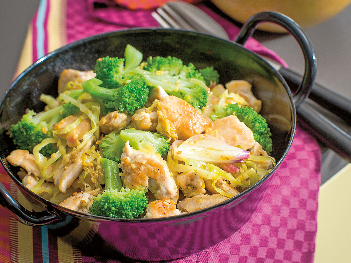 Poulet poêlé aux légumes