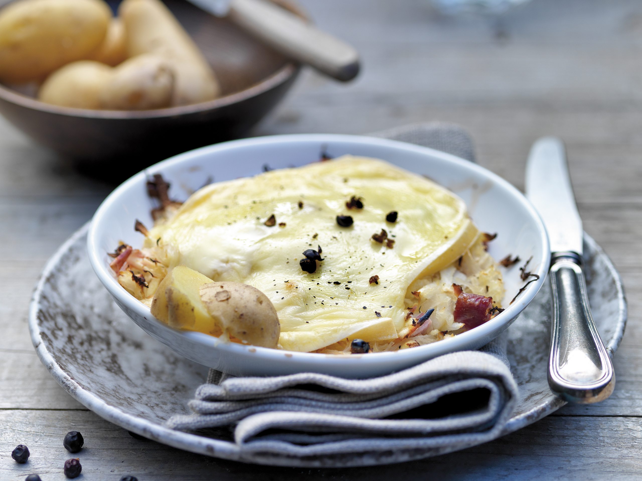 Gratin de choucroute au jambon et à la pomme