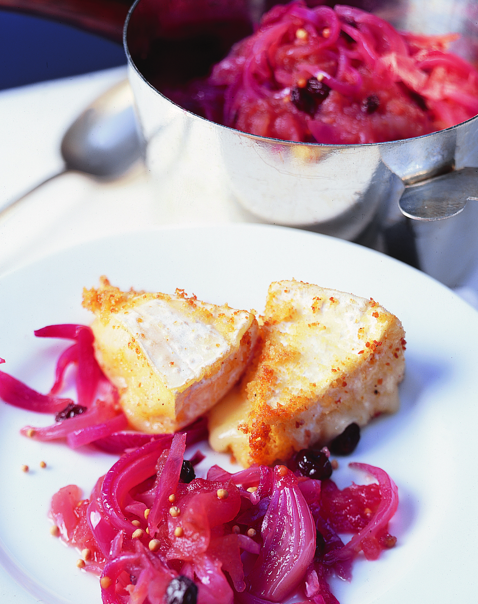 Confit de pommes aux echalotes et au Camembert
